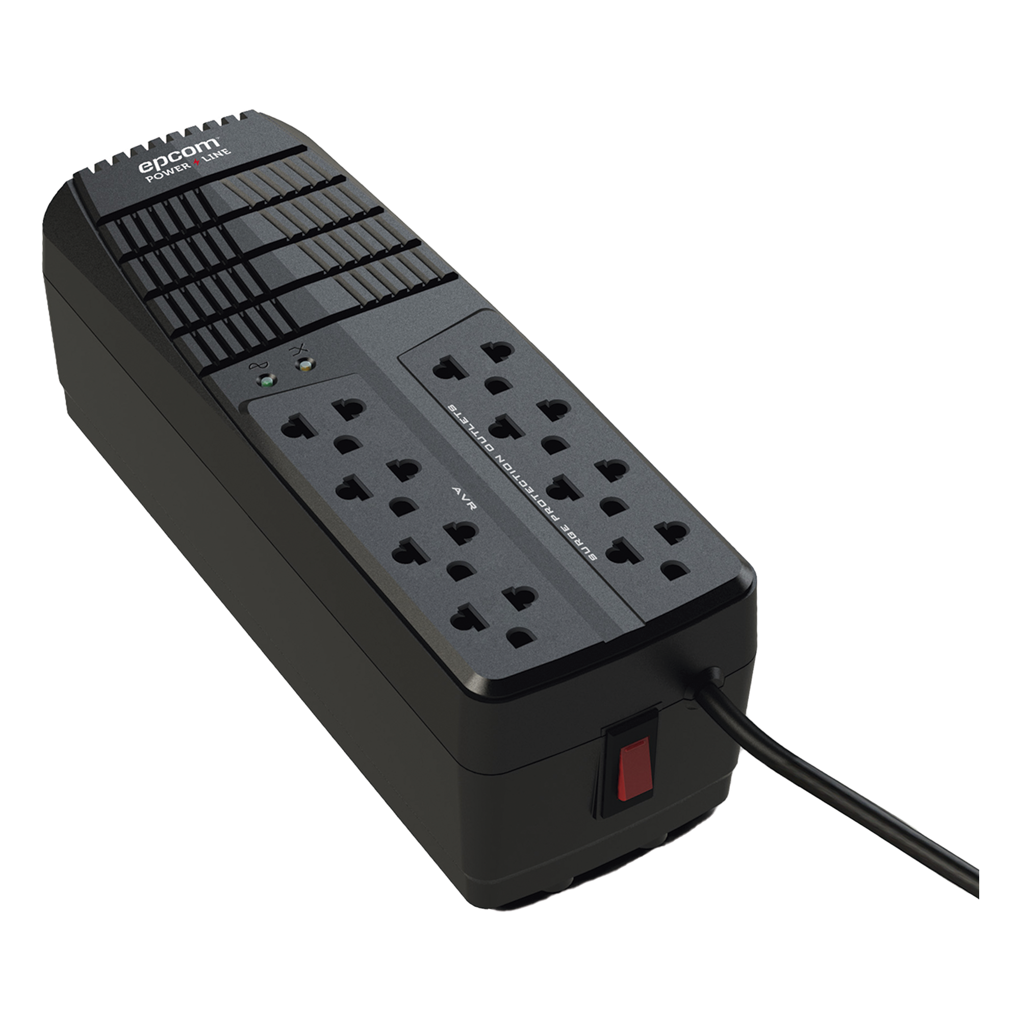 Regulador de Voltaje AVR / 2000 VA / 1000 W / 8 Contactos / Protección RJ11 / Rango 95-148 VCA — EPCOM POWERLINE · SKU EPL2000AVR