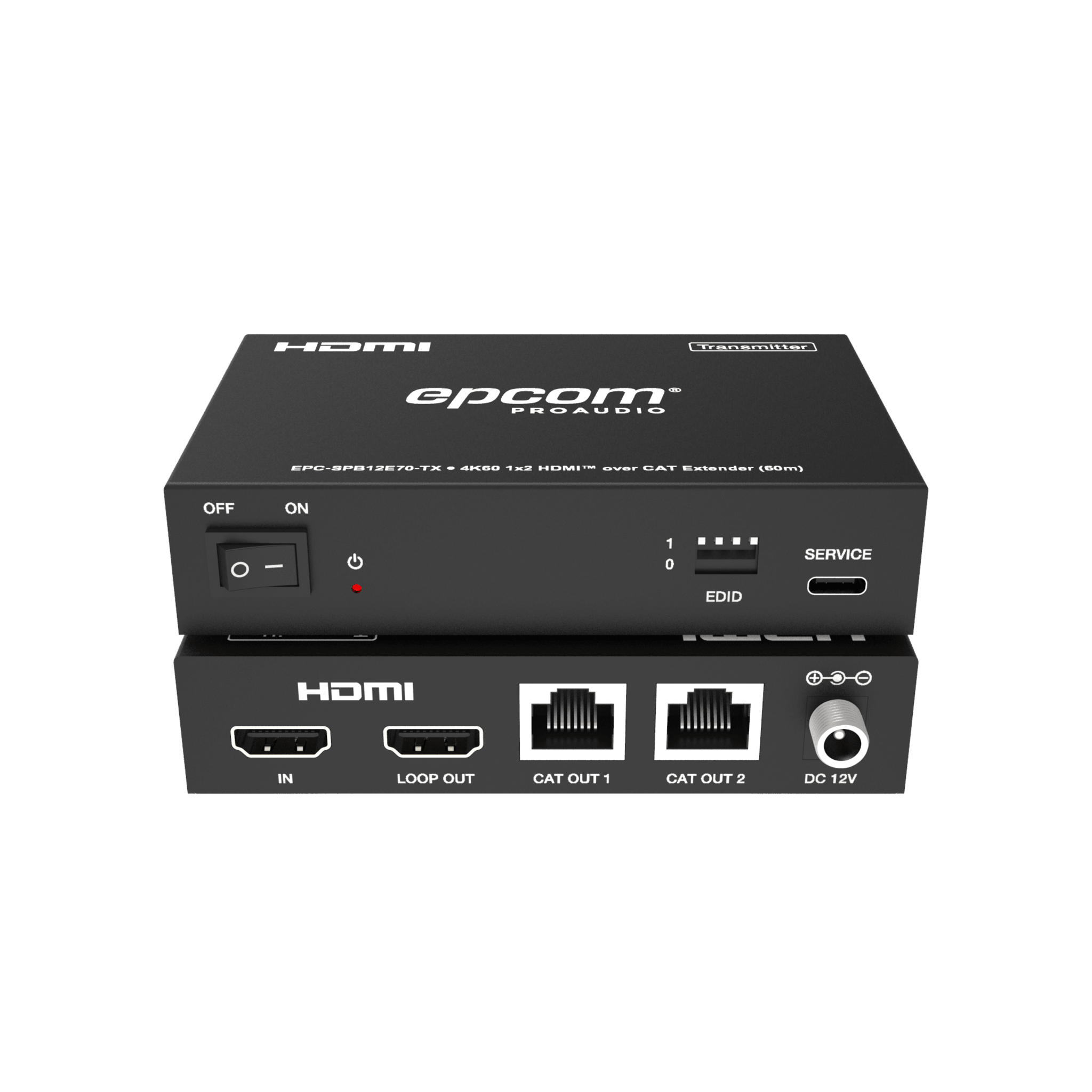 Splitter HDMI 1x2 | 4K@60Hz a 60m | 4K@30Hz a 70m | Cable Cat6 | EDID | HDCP 2.2 | Salida Loop