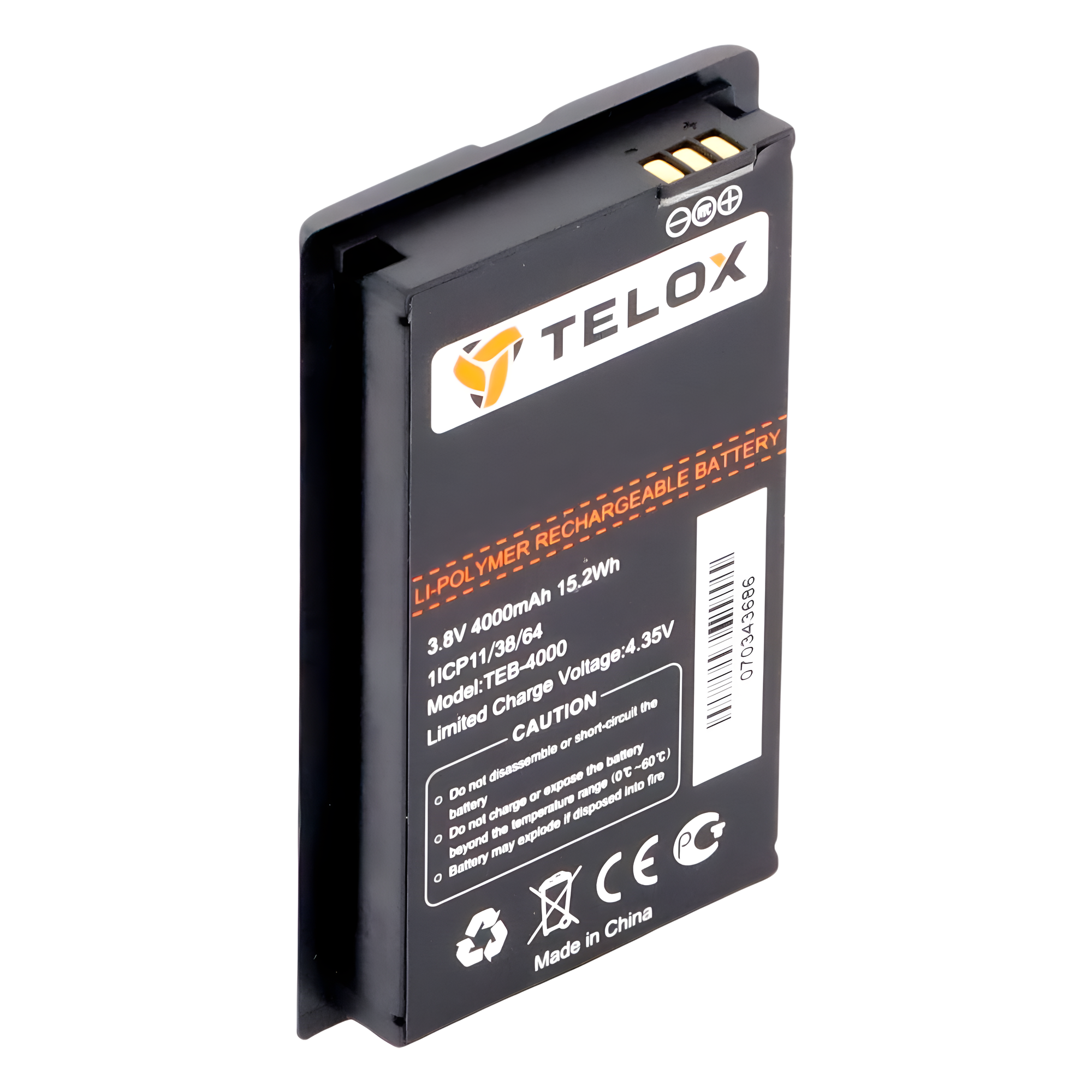 Batería Li-Ion / 4000 mAh / 3.8 VCC / 13.68 Wh / Compatible Radio TE320