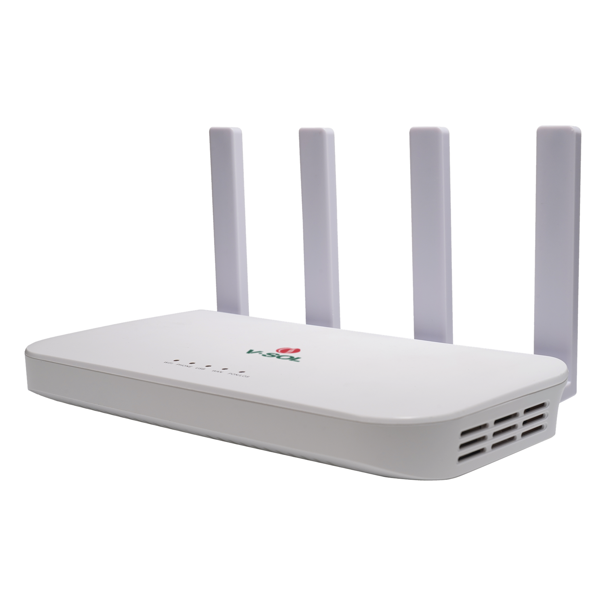 ONU DualMode / Wi-Fi 6 / 4 Puertos Gigabit / 1 Puerto FXS / 1 Puerto PON SC/UPC / USB / 0.82 × 0.48 × 0.12 pies — V-SOL · SKU HG325-AX