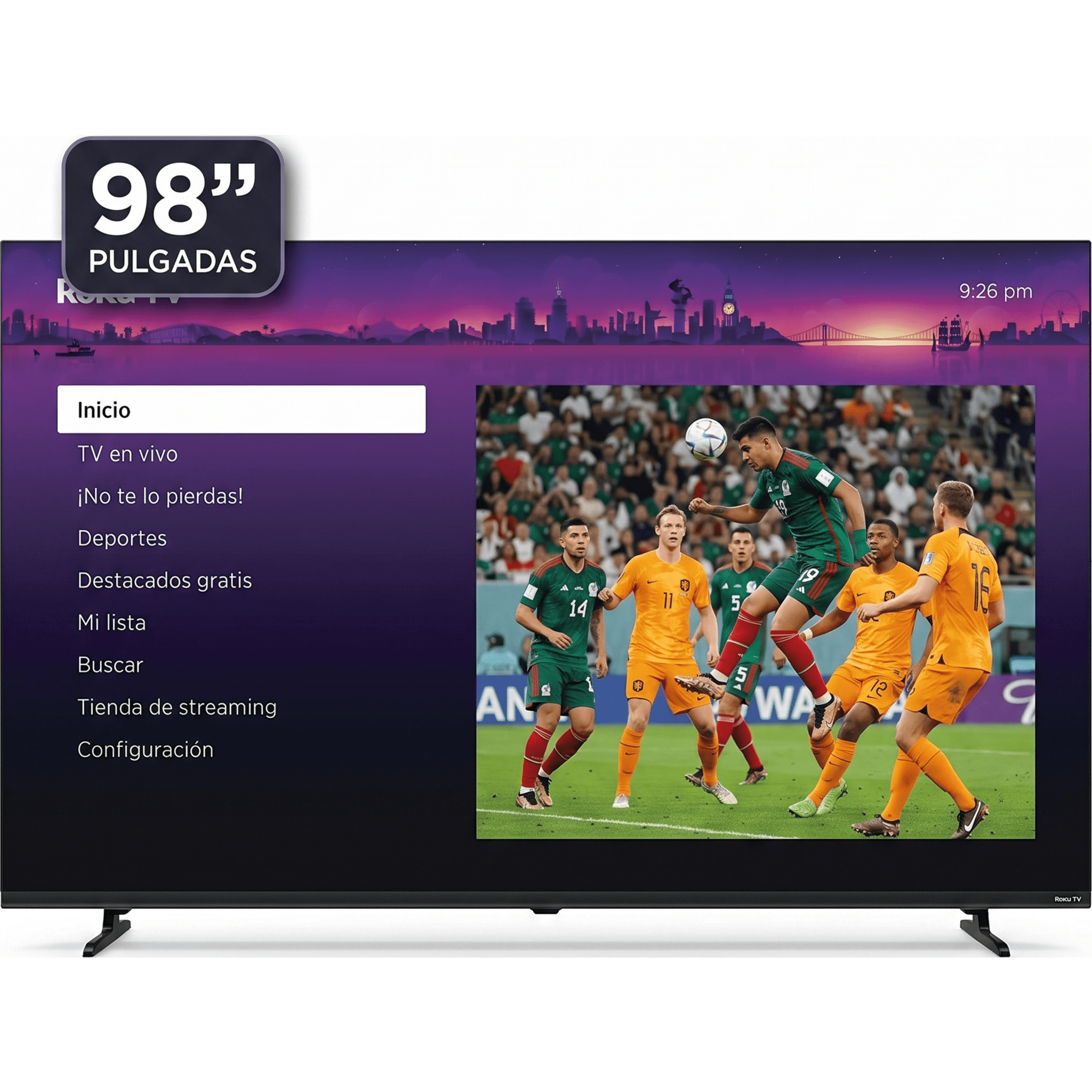 Smart TV QLED / 98 pulgadas / 4K UHD / Dolby Audio 12W+12W / 3 HDMI ARC-CEC / Wi-Fi / VESA 700×400 — HORION · SKU CK98Q1