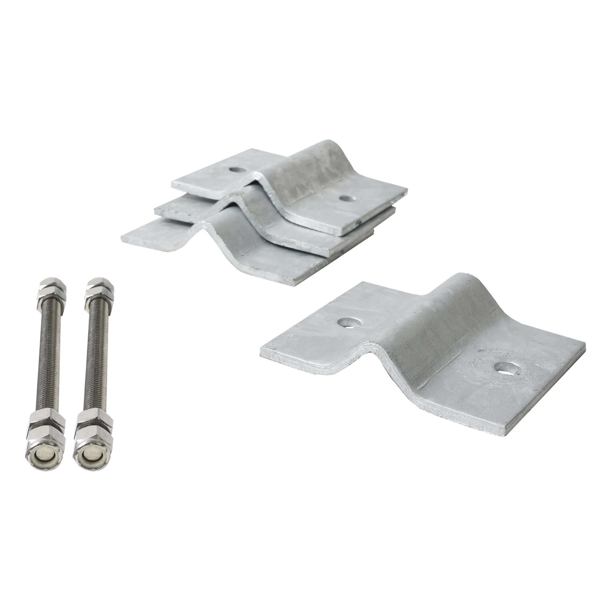 Herraje Adaptador de Mástil / Acero A-36 / Galvanizado en Caliente / Diámetro 3/4" a 2-1/4" / 4 Brackets / Tolerancia ±1 mm