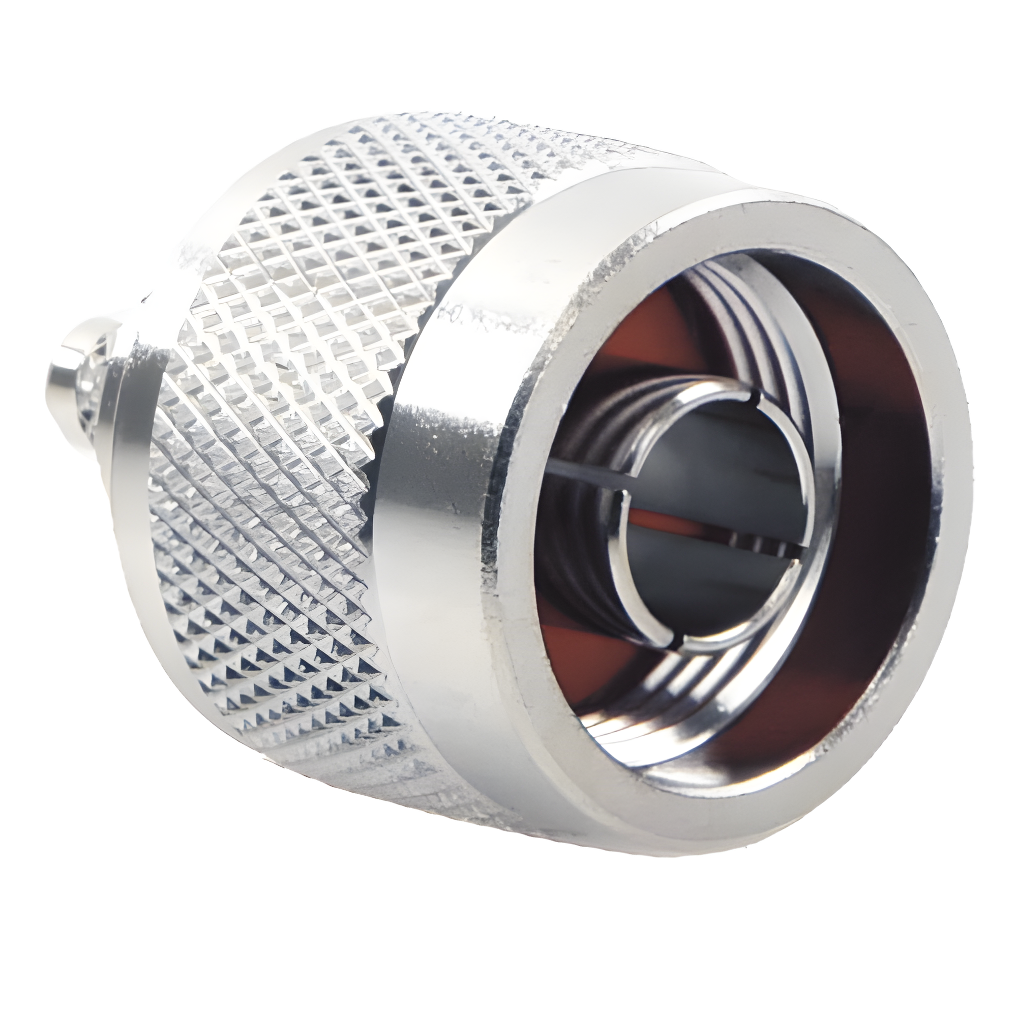 Conector Coaxial N Macho / Anillo Plegable / Cable RG-142/U / Frecuencia 11 GHz / Cuerpo Bronce Niquelado / Contacto Oro / Aislante Teflón — RF INDUSTRIES,LTD · SKU RFN-1005-C1