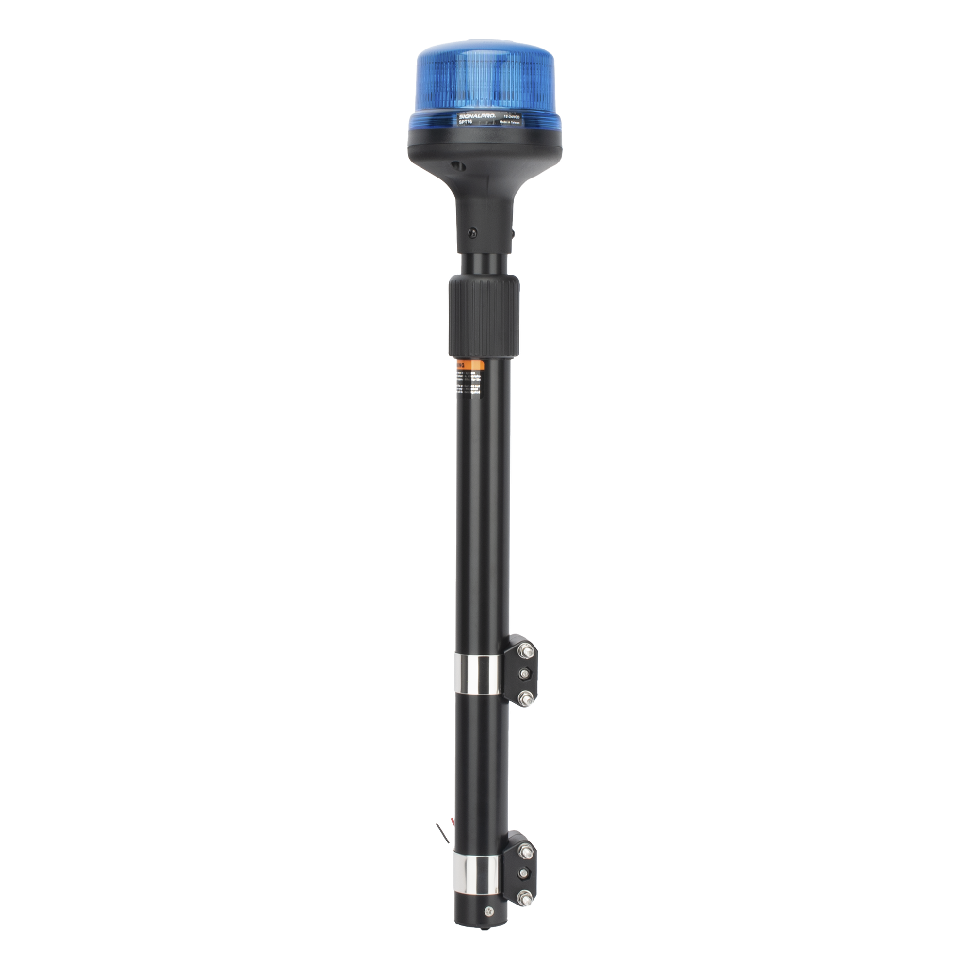 Luz Telescópica para Motocicletas / 8 LED / Azul / 12~24 VCD / Perfil Bajo 88 mm / Certificación ECE R65 / SAE J845 — SIGNALPRO · SKU SPT16B