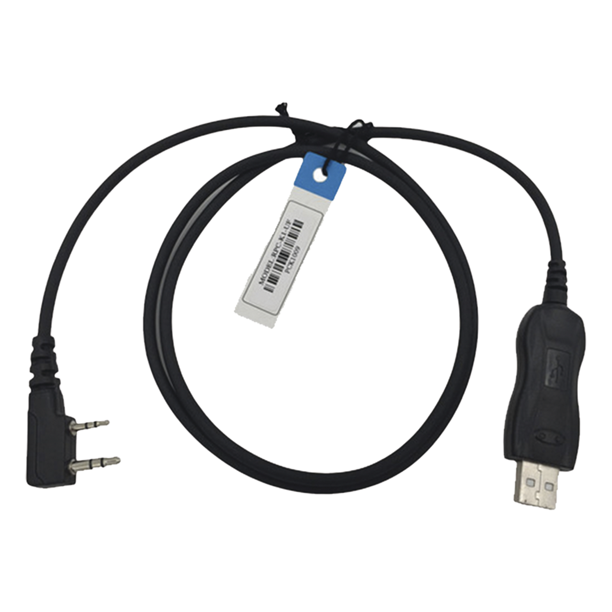 Cable de Programación USB / Conector 2 Pines 3.5mm/2.5mm / Longitud 1 m (3.3 ft) / Compatible Windows 98 a 11 / Radios Kenwood y TXPRO · SKU TXCP240K