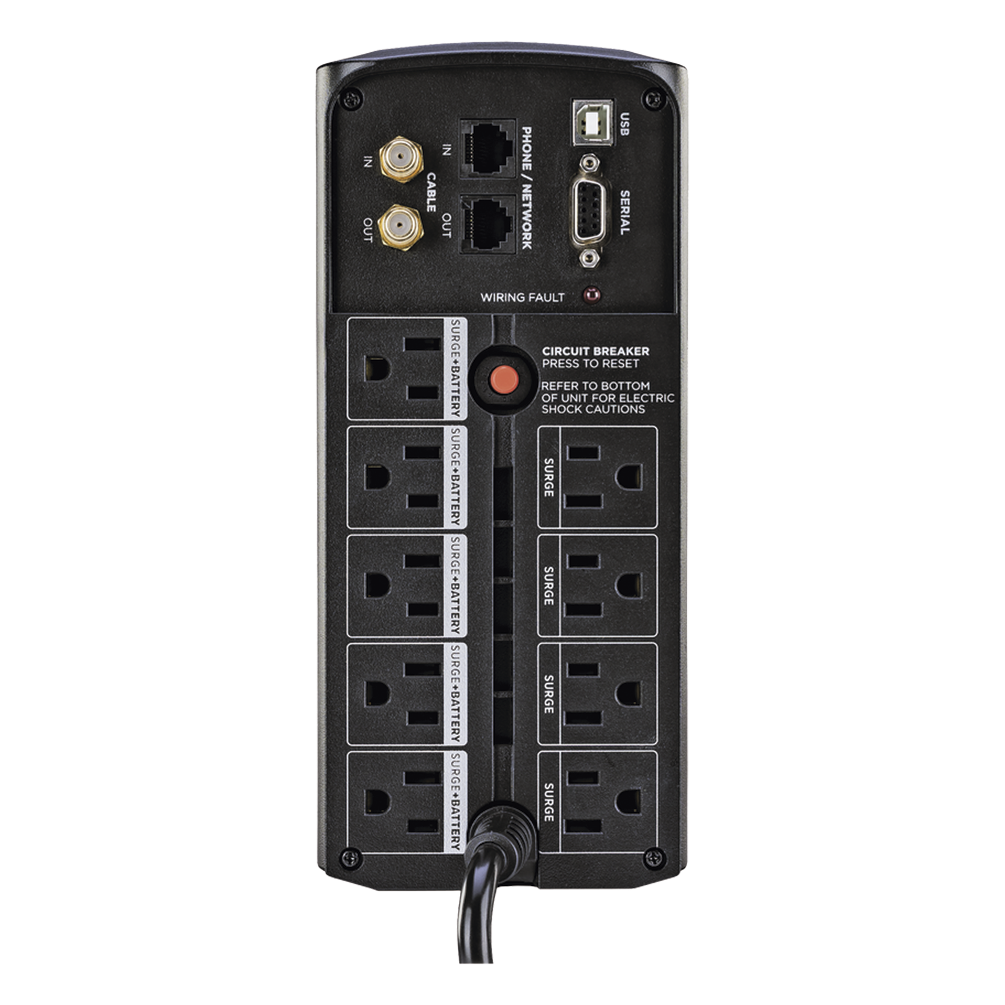 UPS Línea Interactiva / 850 VA / 510 W / 9 Tomas NEMA 5-15R / Pantalla LCD / Supresión 1080 J / Mini Torre