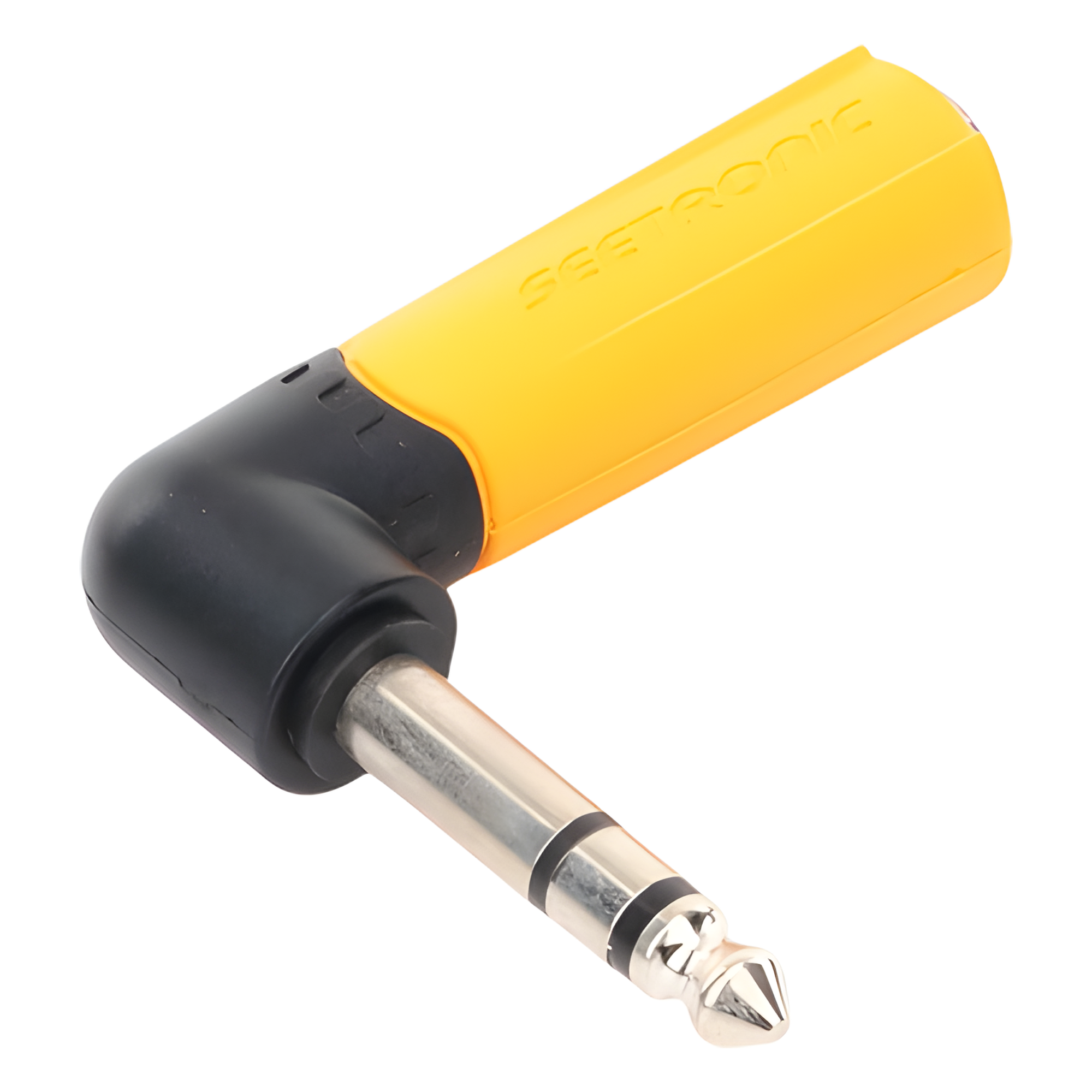 Adaptador de Audio Estéreo / Jack 1/4in a 1/4in / Ángulo Recto / Carcasa Plástica
