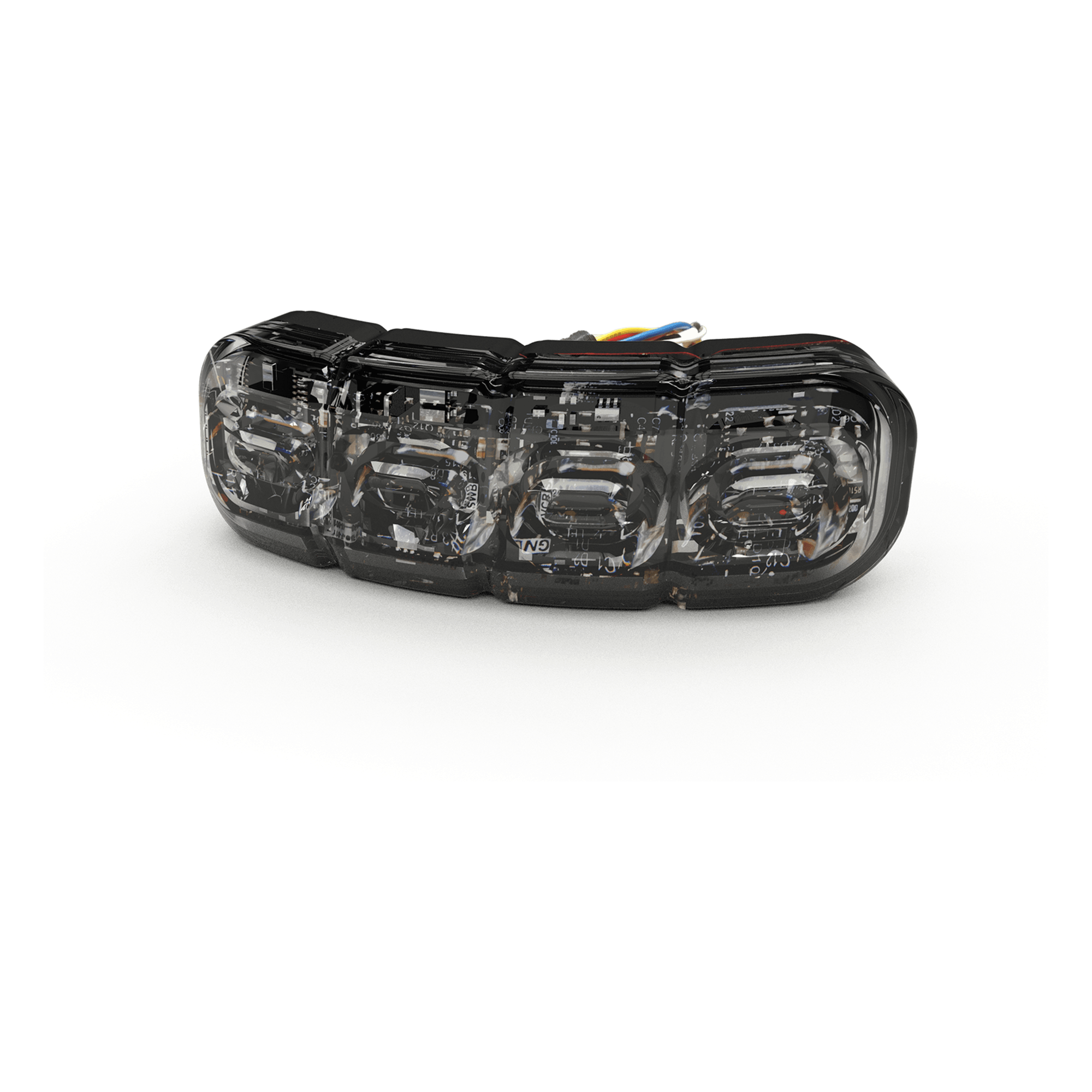 Luz Perimetral Flexible / 8 LED Rojo/Azul / Montaje Curvo 72° / 12-24 V DC / Cubierta de Silicona Transparente — ECCO · SKU CD3793RB
