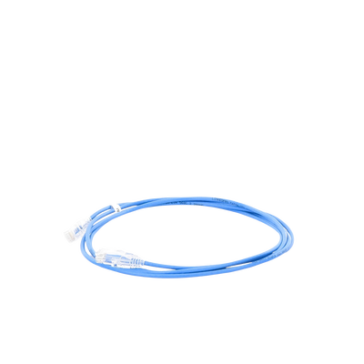Cable de Parcheo Slim UTP Cat6A - 2 Metros (6.56 Pies) Azul, Diámetro Reducido (28 AWG)
