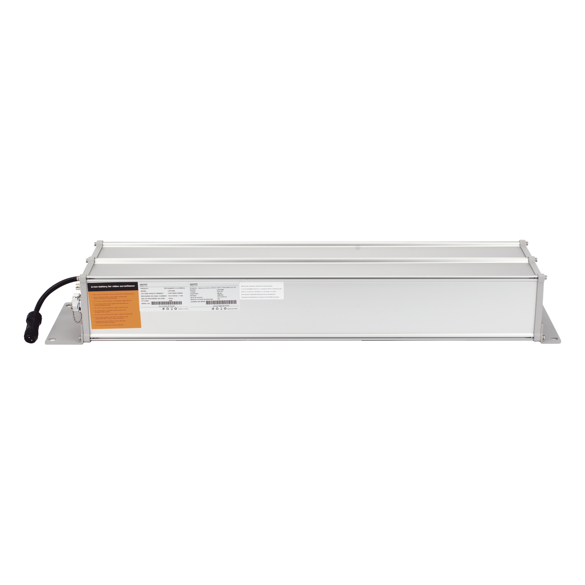 Batería de Ion-Litio para Videovigilancia 1280 Wh,  100Ah,  Controlador Incluido, Conexión Directa a Panel Solar y Salida de 12 Vcc o 24 Vcc