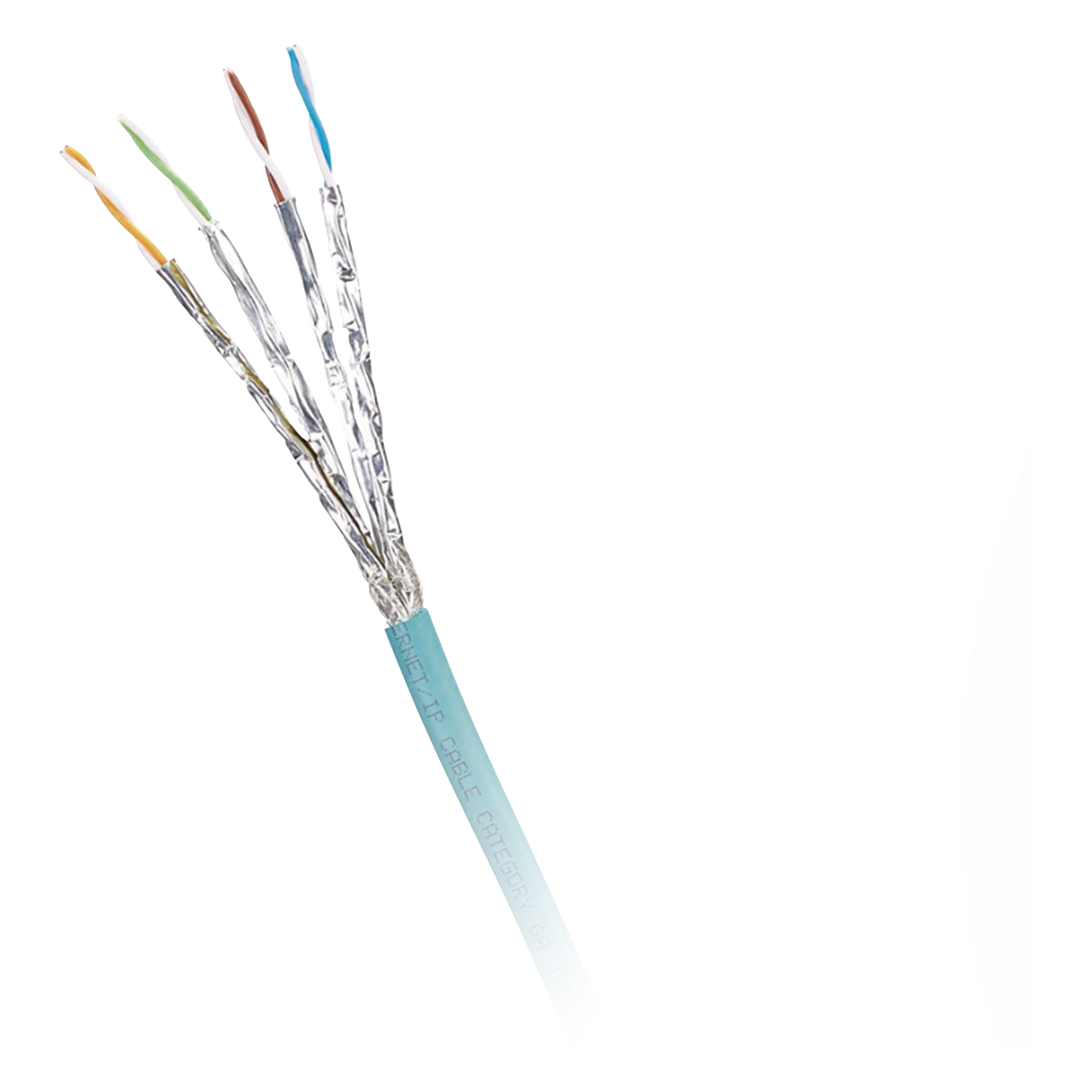Bobina de Cable Blindado S/FTP / Cat 6A / Multifilar 24 AWG / Resistente Aceite-UV-Abrasión / PUR Ignífugo / 500 m (1640 pies) — PANDUIT · SKU ISX6X04ATL-LED