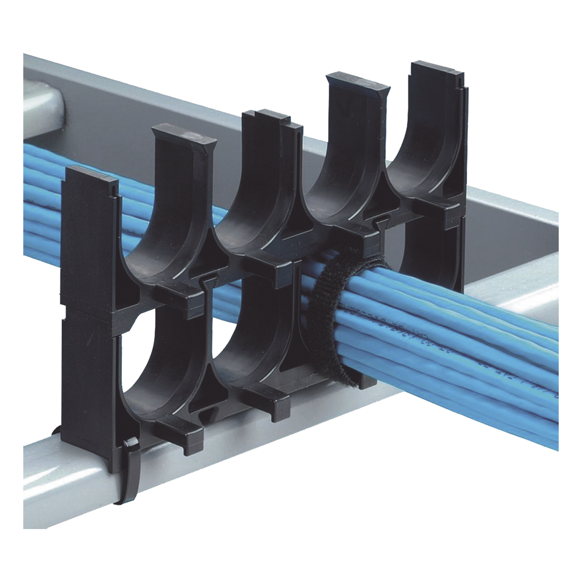 Espaciador de Cables / 4 Espacios / 31.8 mm (1.25 in) / Nylon 6.6 FR / Apilable / Negro