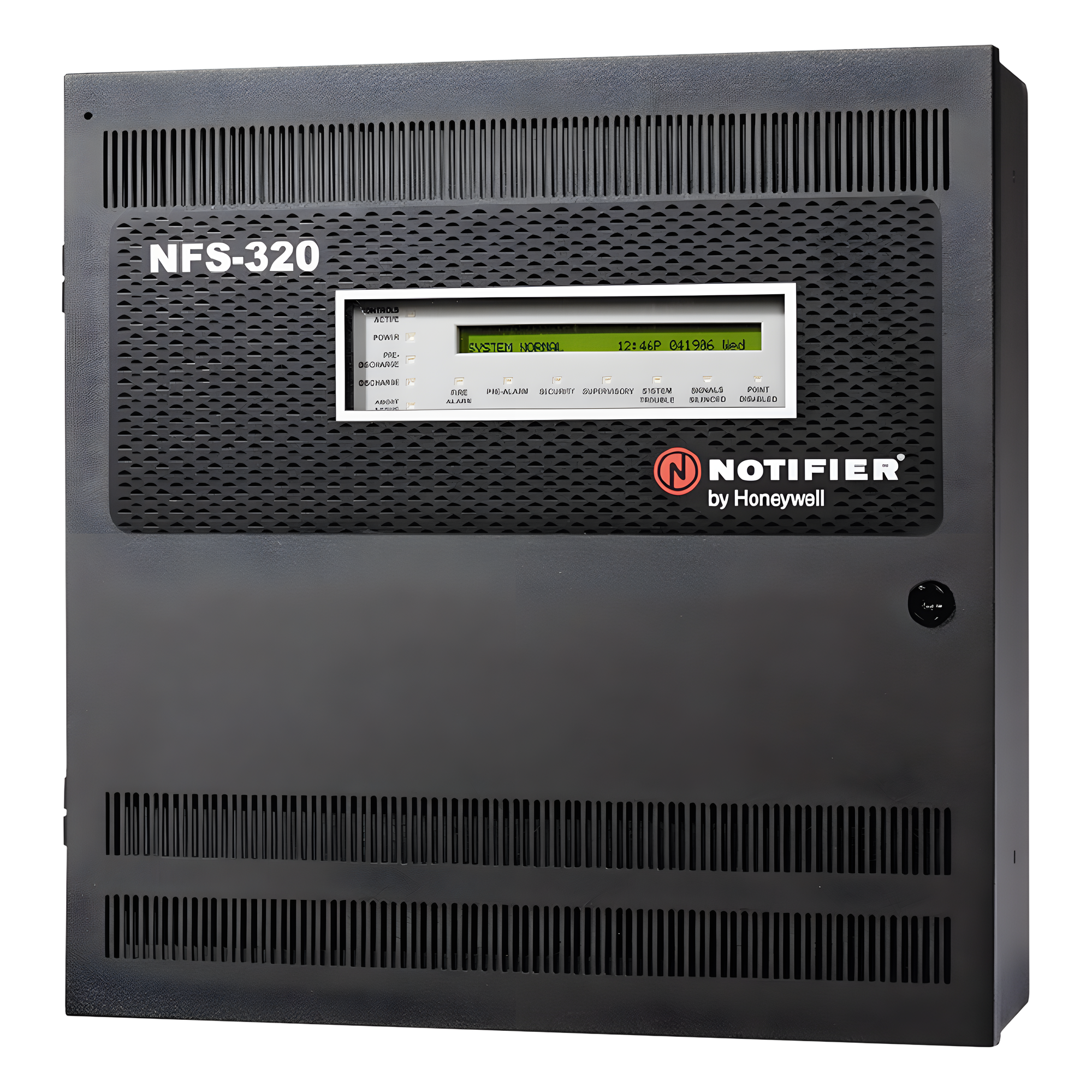 Panel de Detección de Incendio Direccionable / 318 Puntos Direccionables / 4 Circuitos NAC / Red hasta 200 Nodos / Protocolo FlashScan — NOTIFIER · SKU NFS-320