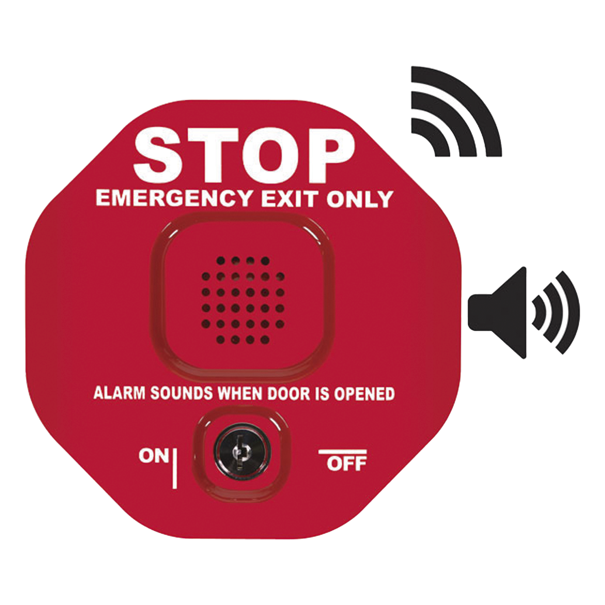 Alarma de Puerta / Inalámbrica 433 MHz / Rango 300 m (984.3 ft) / Sirena 95/105 dB / Alimentación 9V o 12-24 VDC / Señal Visual de Alto — STI · SKU STI-6400WIR