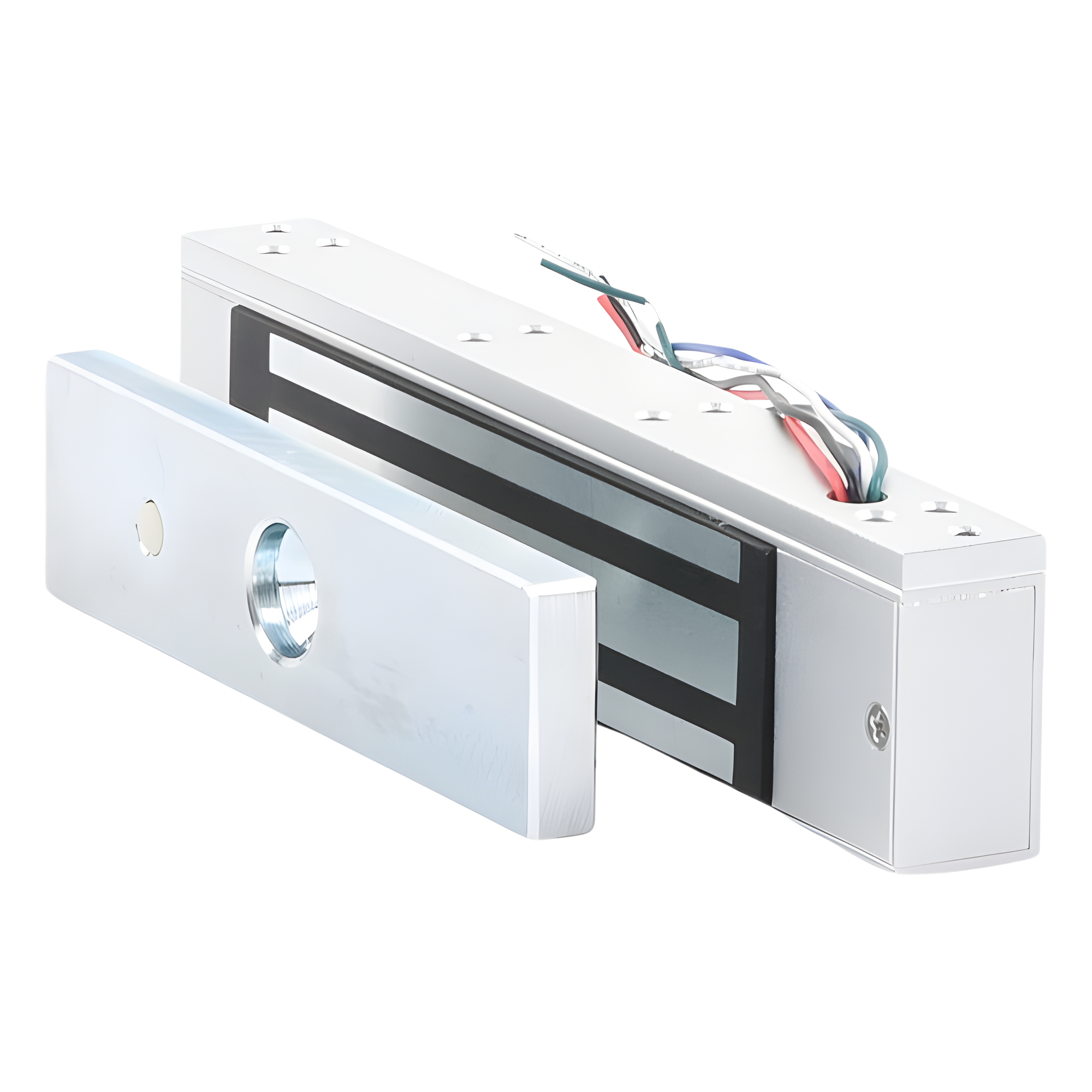 Chapa Magnética / 350 lbs (158.8 kg) / Voltaje Dual 12/24 VDC / Sensor de Estado NO/COM / Aluminio Anodizado / Interior
