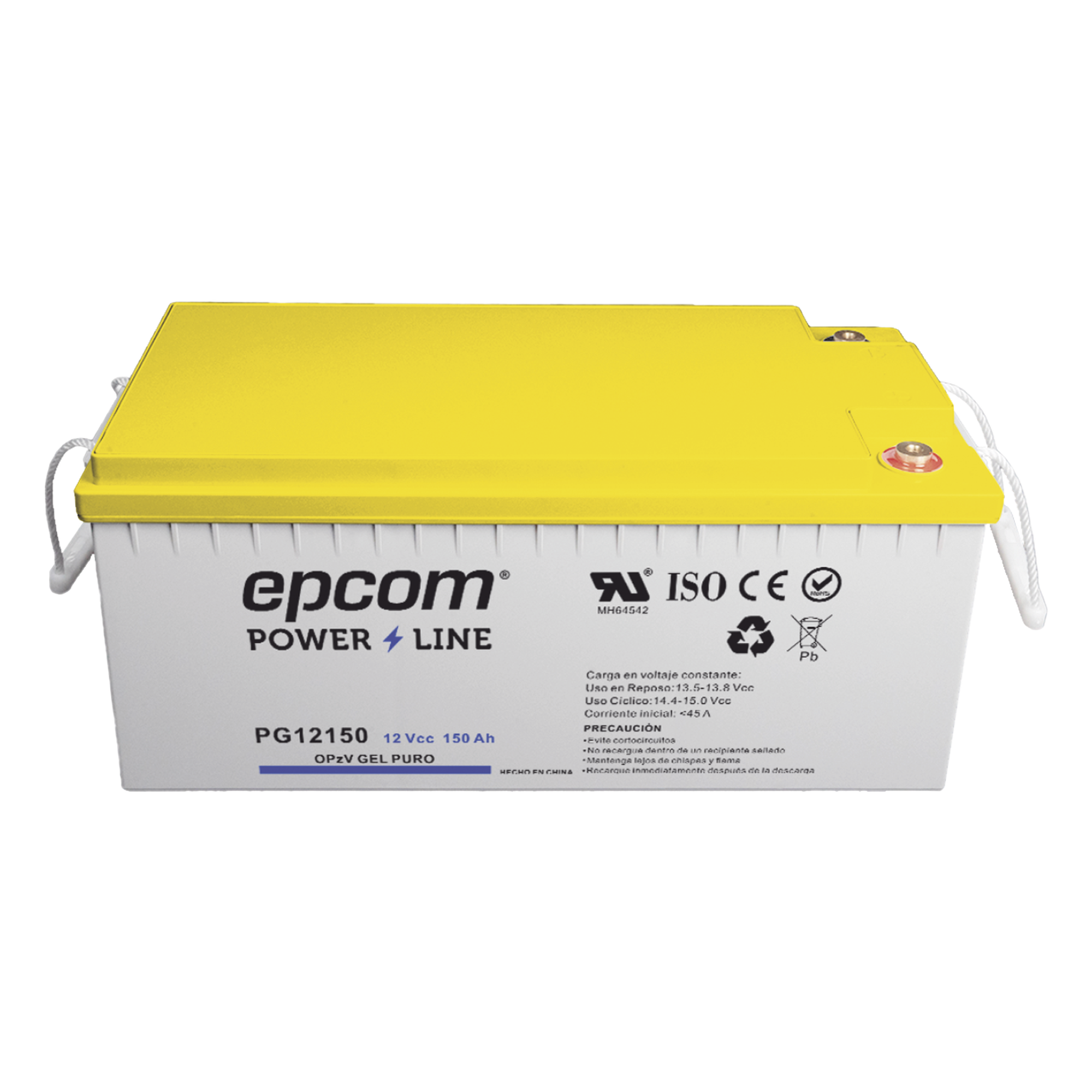 Batería GEL OPzV / 12 Vcc / 150 Ah / Ciclo Profundo / Descarga 500 A / Vida Útil 20 Años — EPCOM POWERLINE · SKU PG12150