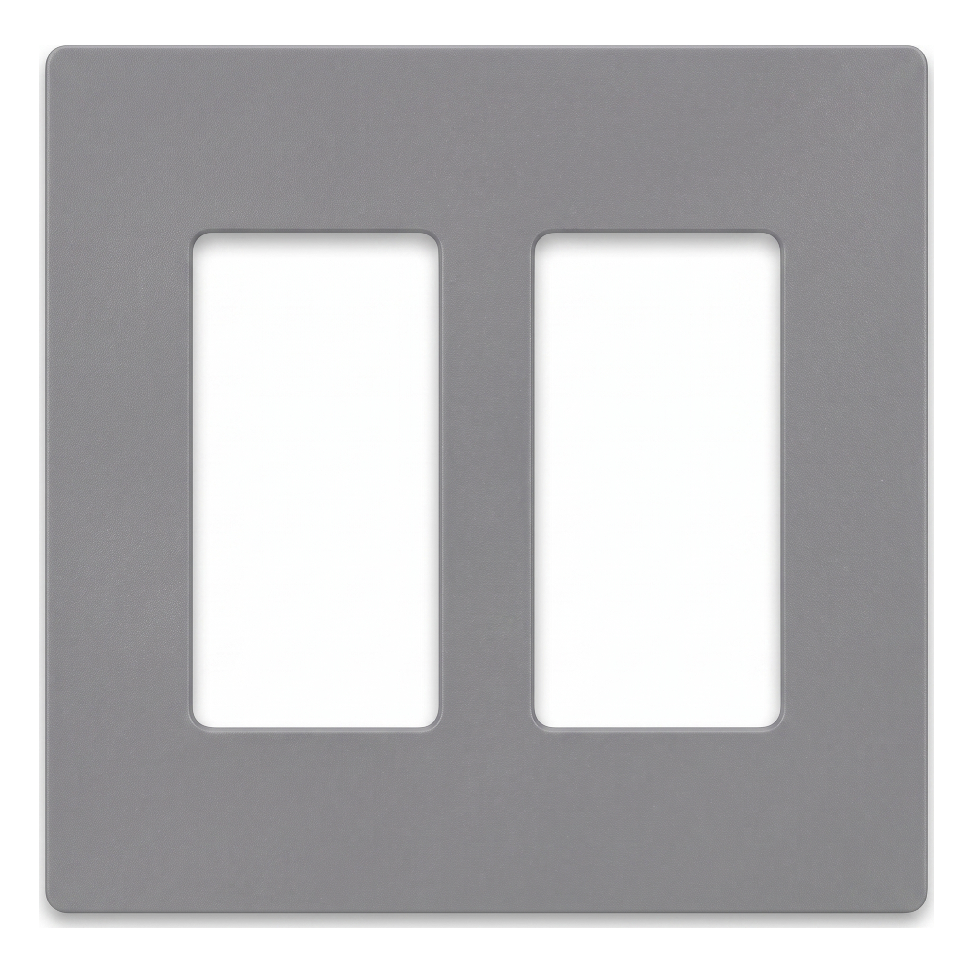 Placa de Pared / 2 Espacios / Apertura Designer / Acabado Brillante / Color Gris / Perfil 7.6 mm — LUTRON ELECTRONICS · SKU CW2GR