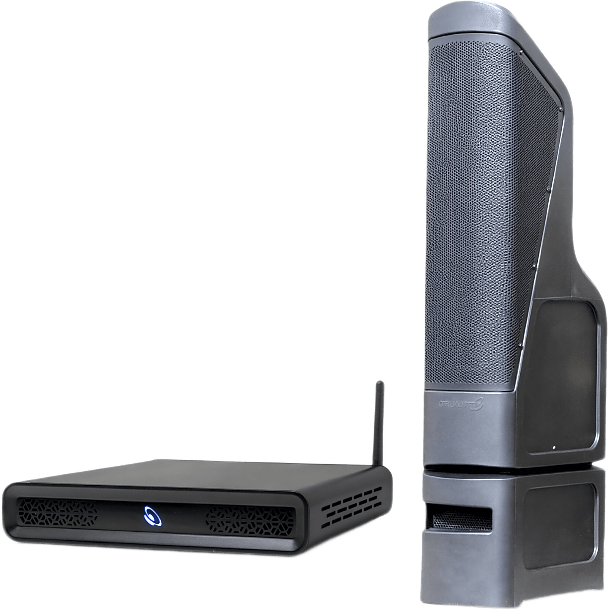 Sistema Audio Exterior / Amplificador 2 Canales 100W / Torre Line Array 200W / HDMI eARC / Bluetooth 5.3 / IP56 / 9.1 m (30 ft) — TRUAUDIO · SKU D2T/TT10