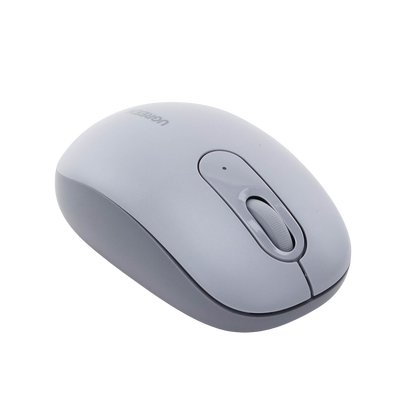 Mouse Inalámbrico 2.4G 800/1200/1600/2400 DPI | Función de 3 botones | Alcance 10m | Silencioso |  Ergonómico | Anti-caída y Anti-interferencias | Batería Alcalina AA incluida  | Color Grey.