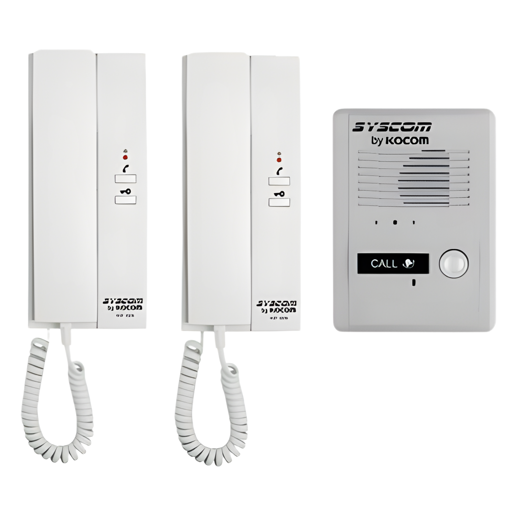 Kit de Audio Portero / 2 Auriculares / Frente de Calle Metálico / Montaje Pared o Escritorio / 0.5W-3.3W — SYSCOM VIDEO · SKU KDP-602-A/D
