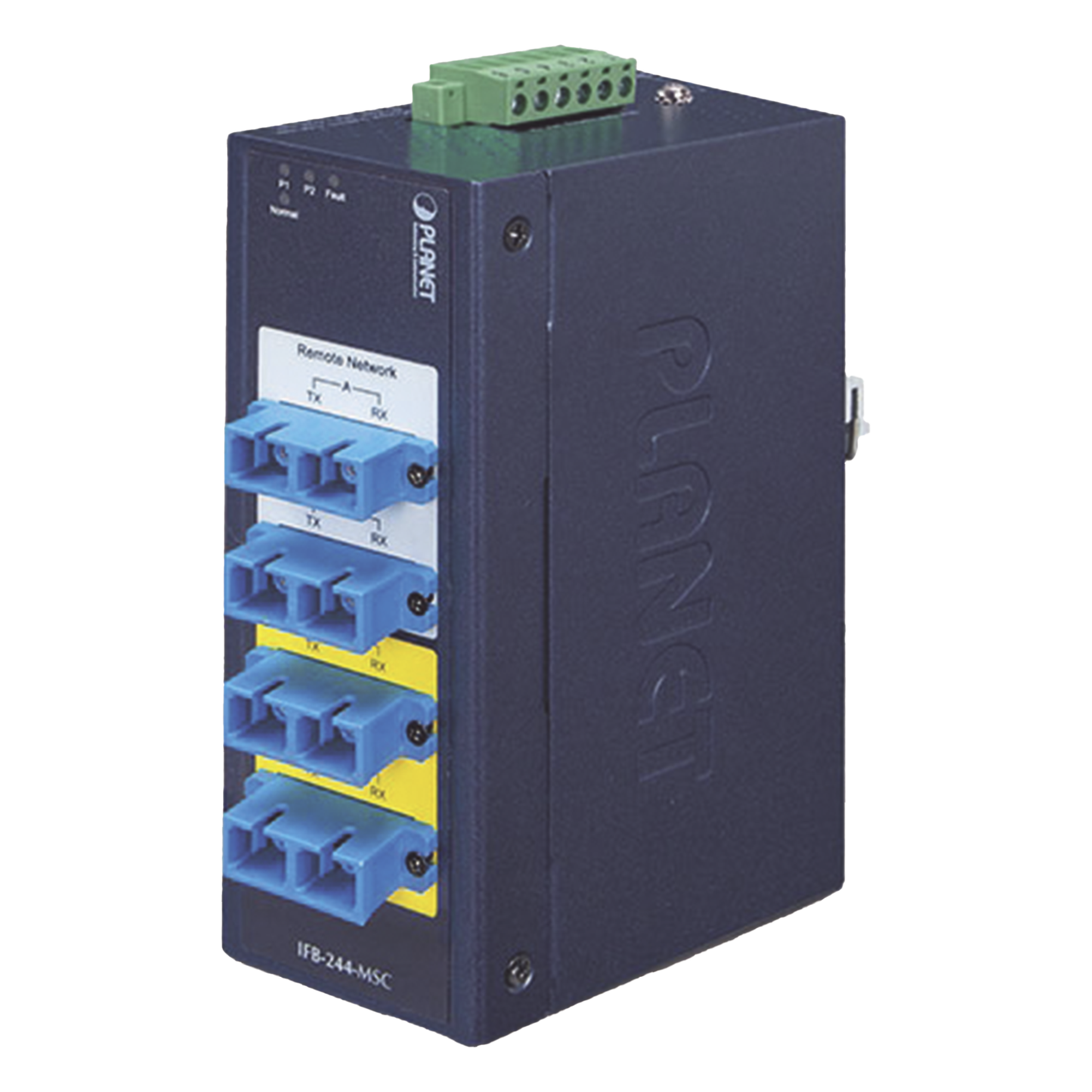 Switch Industrial Bypass de Fibra Óptica / Multimodo SC / 2 Canales / Conmutación Ultrarrápida / Pérdidas Ultrabajas — PLANET · SKU IFB-244-MSC