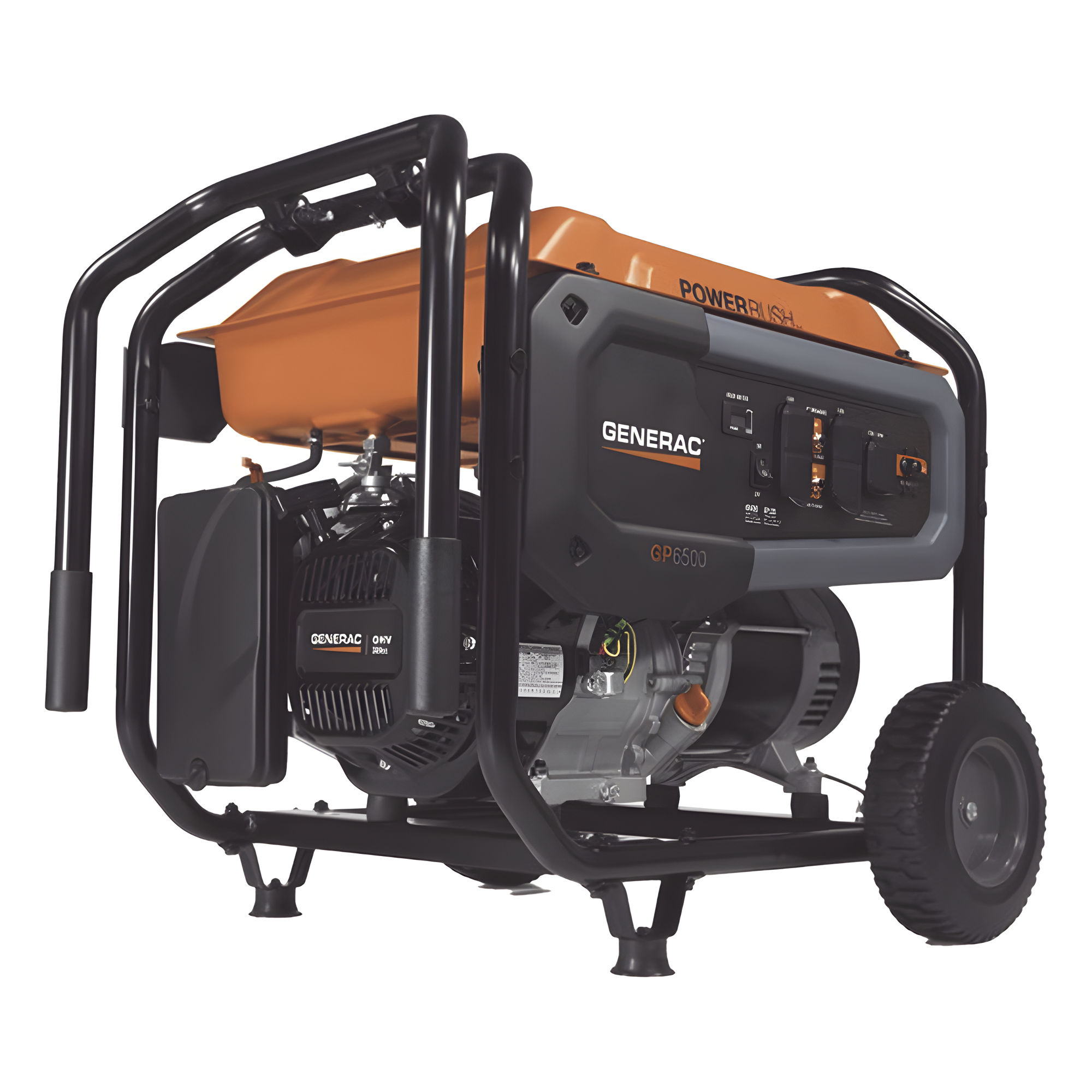 Generador Portátil a Gasolina / 6.5 kW Nominales / 8.125 kW Máximo / 120/240 Vca / Arranque Manual / 10.5 h al 50% Carga — GENERAC · SKU GP6500