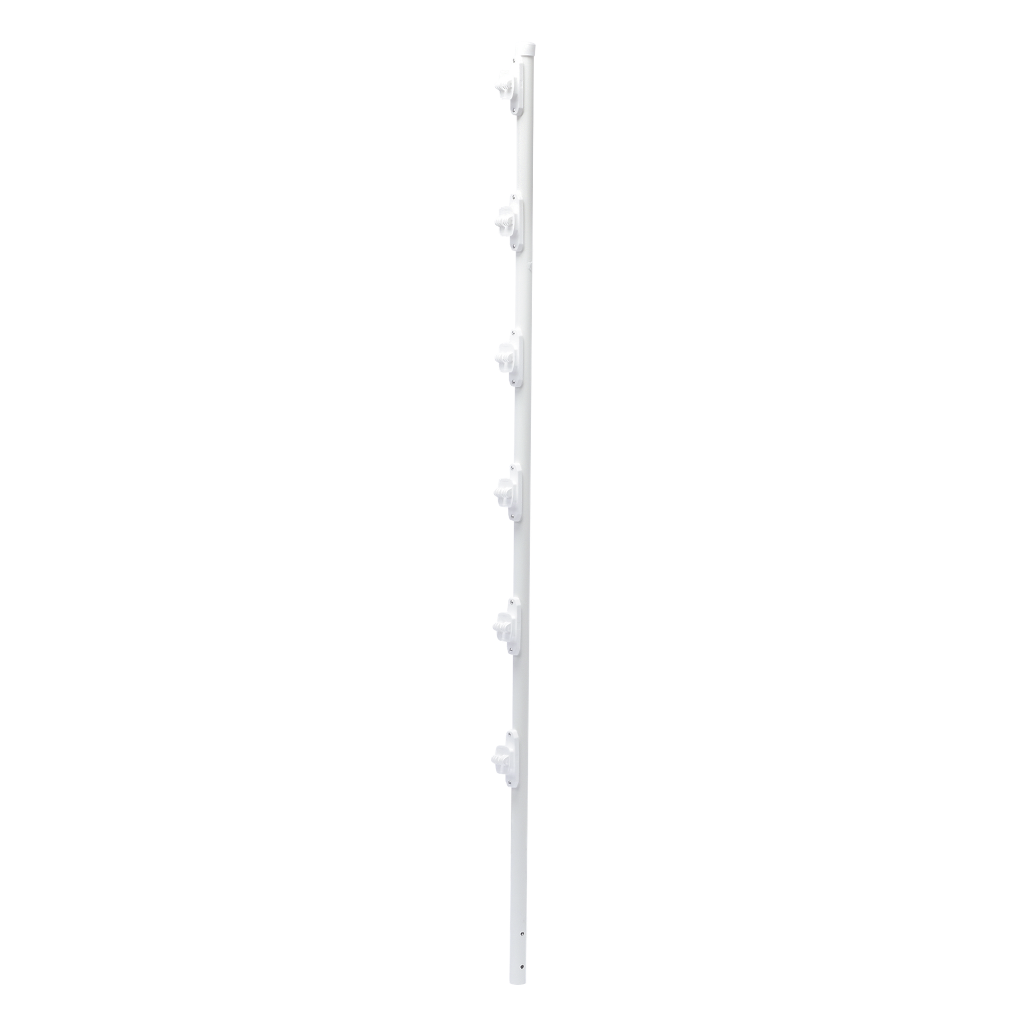 Poste para Cerca Electrificada / 6 Aisladores de Paso / Acero Galvanizado Cal. 18 / Altura 1.4 m (4.6 ft) / Diámetro 1" / Pintura Blanca Electroestática — EPCOM INDUSTRIAL · SKU SYS-POST-10W