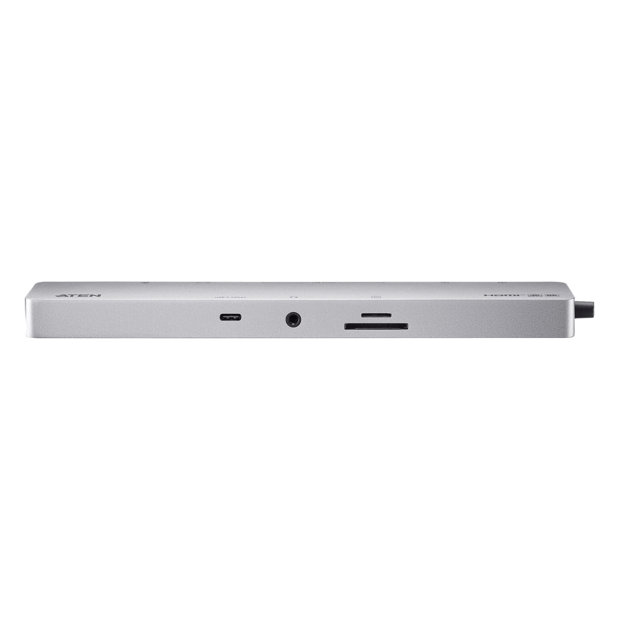 Dock Multipuerto USB-C / 11 en 1 / 8K@120Hz Single o Dual 4K@60Hz / PD 100W / USB 3.2 Gen 1 / Ethernet Gigabit / SD MicroSD / Aluminio / 8.66x1.57x0.63 in