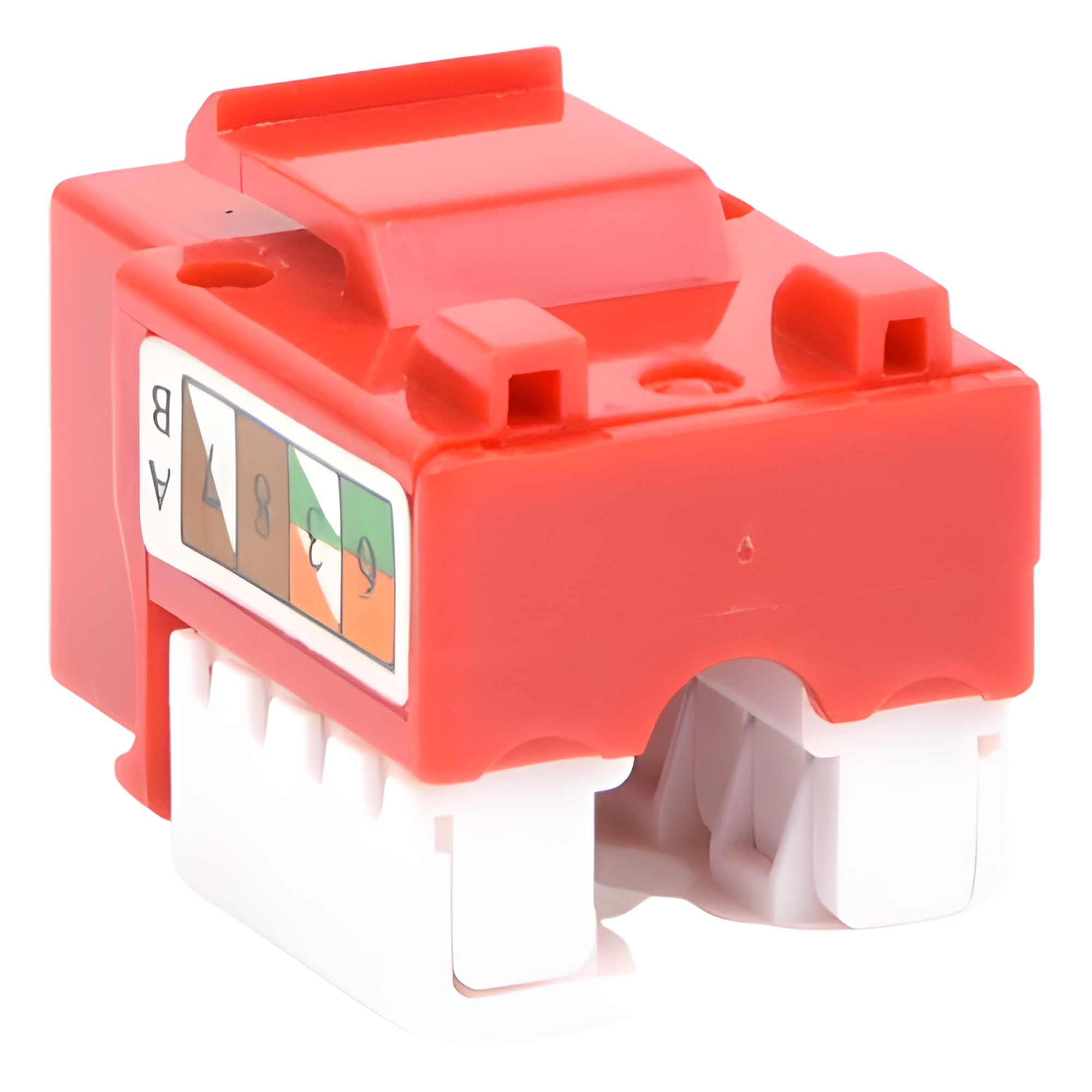 Módulo Jack Keystone / Cat5e / Terminación 110 / RJ45 / Sin Blindaje / Color Rojo