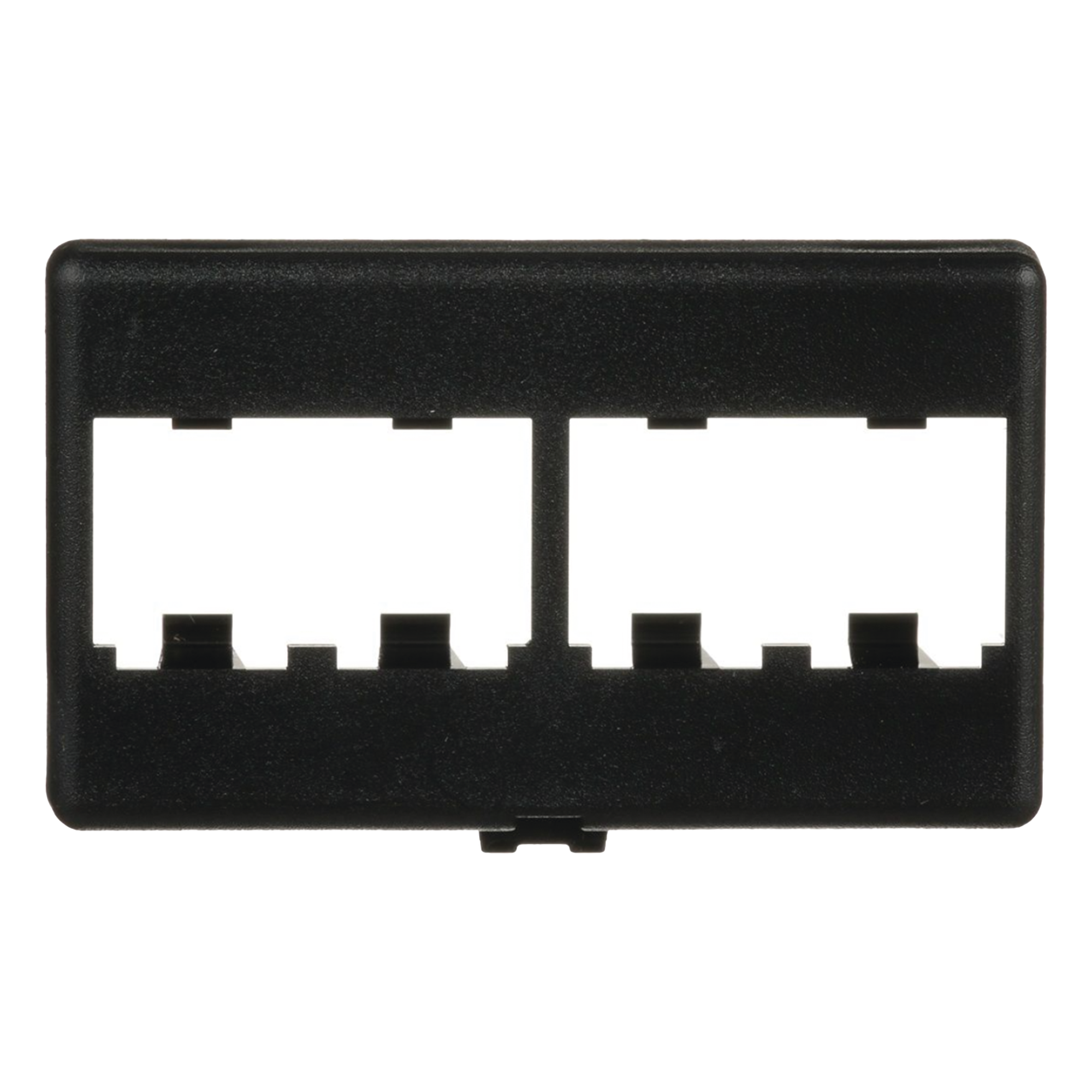 Placa de Mobiliario Modular / 4 Puertos Mini-Com / ABS / 2.9 x 1.77 x 0.88 in / Negro — PANDUIT · SKU CFFP4BL