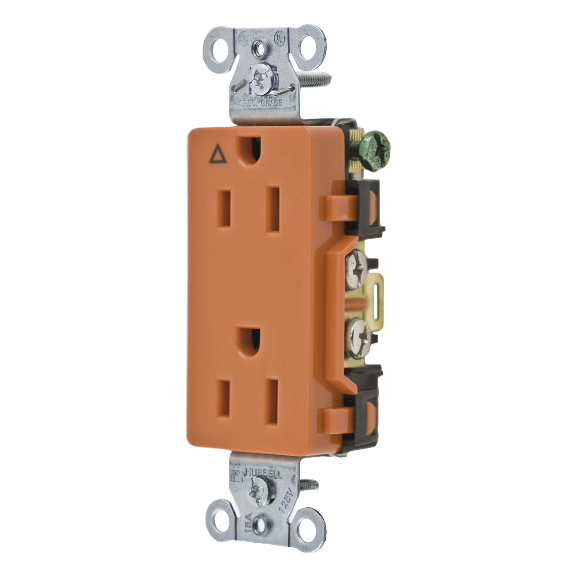 Contacto Dúplex / 15A 125V / NEMA 5-15R / 2 Polos 3 Hilos / Grado Comercial Decorativo / Nylon / -40°C a 75°C — HUBBELL · SKU HUB-IG15DR