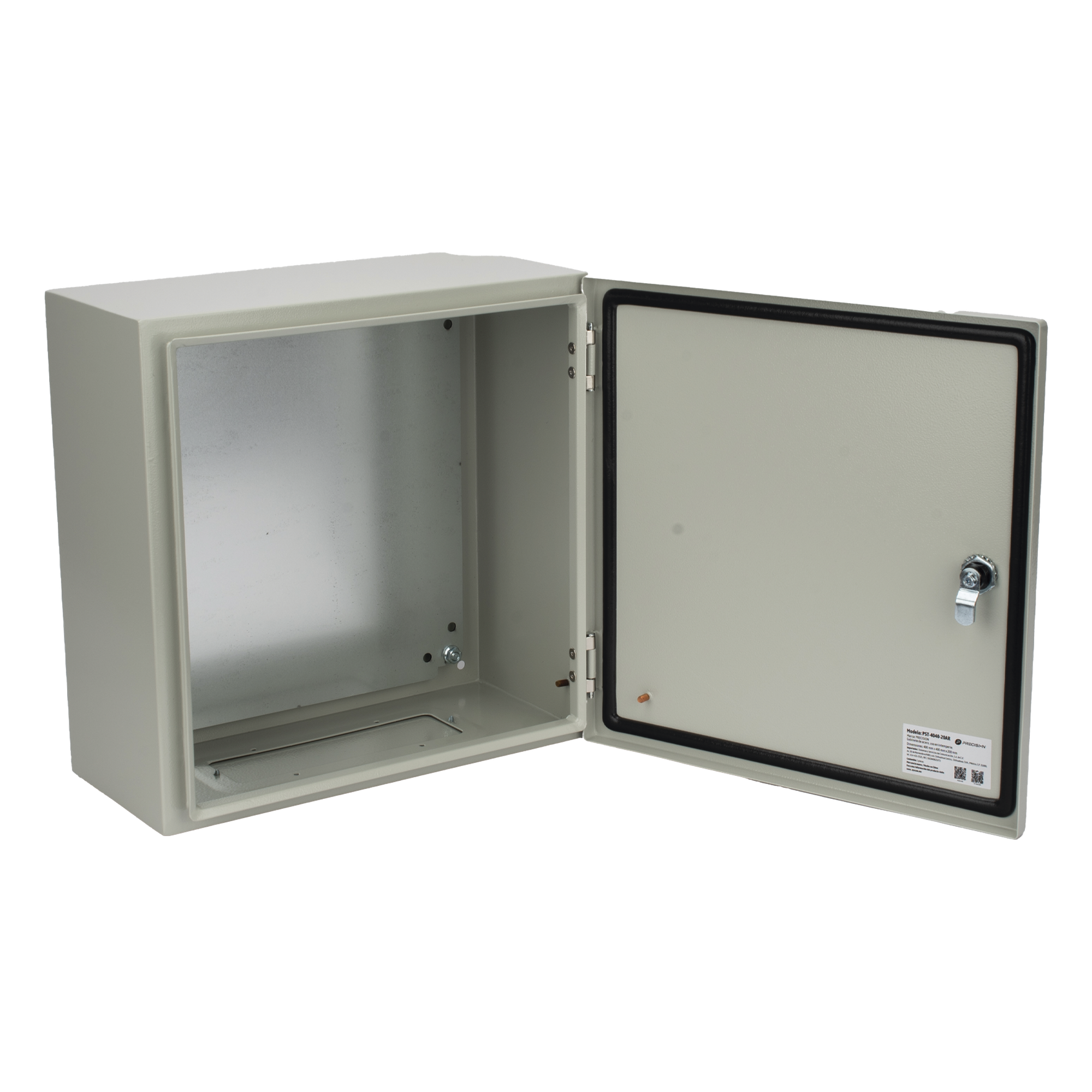 Gabinete IP66 / Acero IK10 / 400x400x200 mm / 15.7x15.7x7.9 in / Placa Trasera Galvanizada / Cerradura con Llave