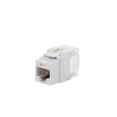 Conector Jack Estilo 110 (de Impacto), Tipo Keystone, Categoría 6, de 8 Posiciones y 8 Cables, Color Blanco