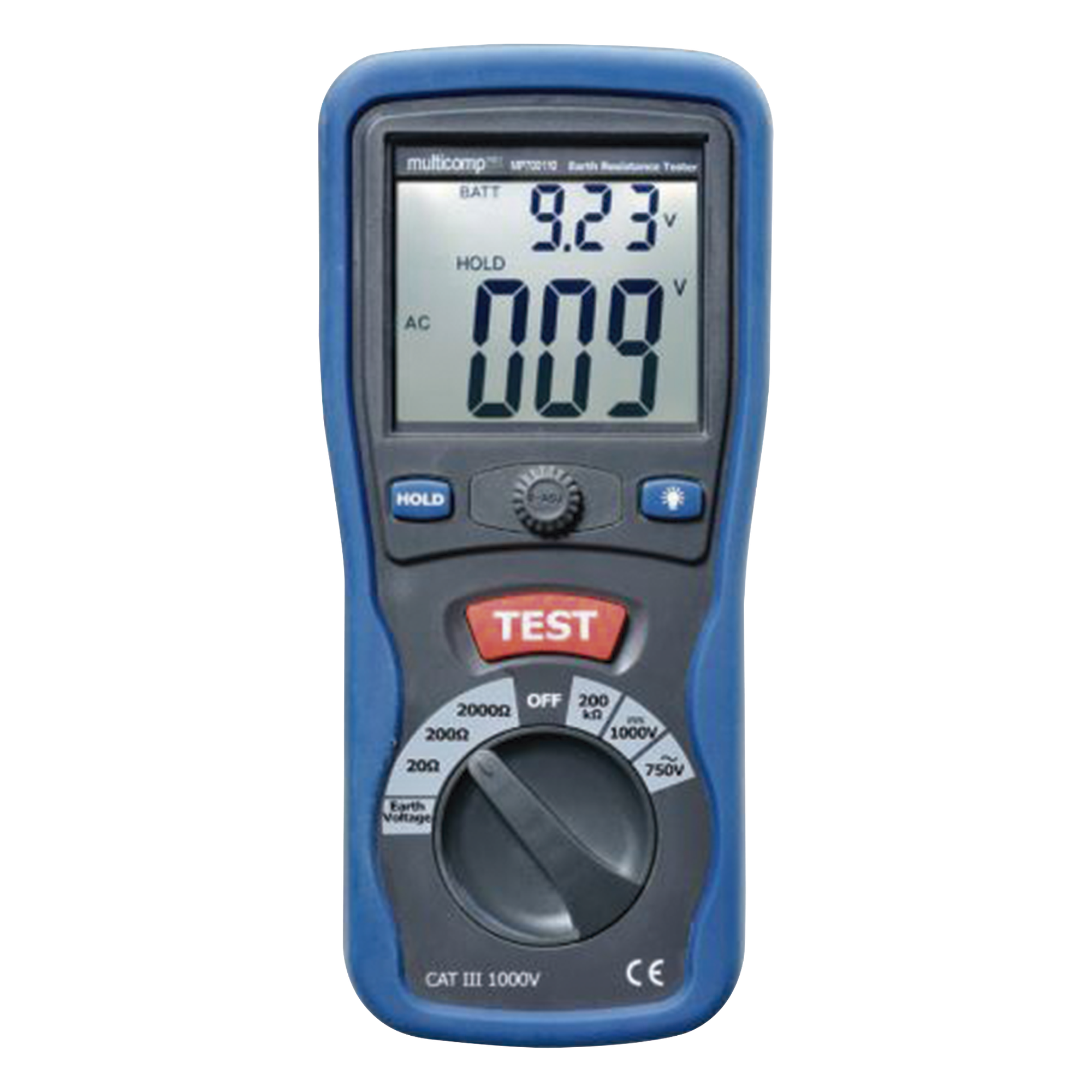 Terrómetro Digital / 3 Hilos / CAT III 1000 V / Muestreo 2.5 veces/s / Retroiluminación — TOTAL GROUND · SKU KRT-01-3PN