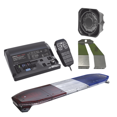 Kit Torreta LED con Sirena / 48 Pulgadas / 216 LEDs / Dual Color / 12-24 VCD / IP67 / SAE J845 Clase 1 — SIGNALPRO · SKU KITTHUNDER
