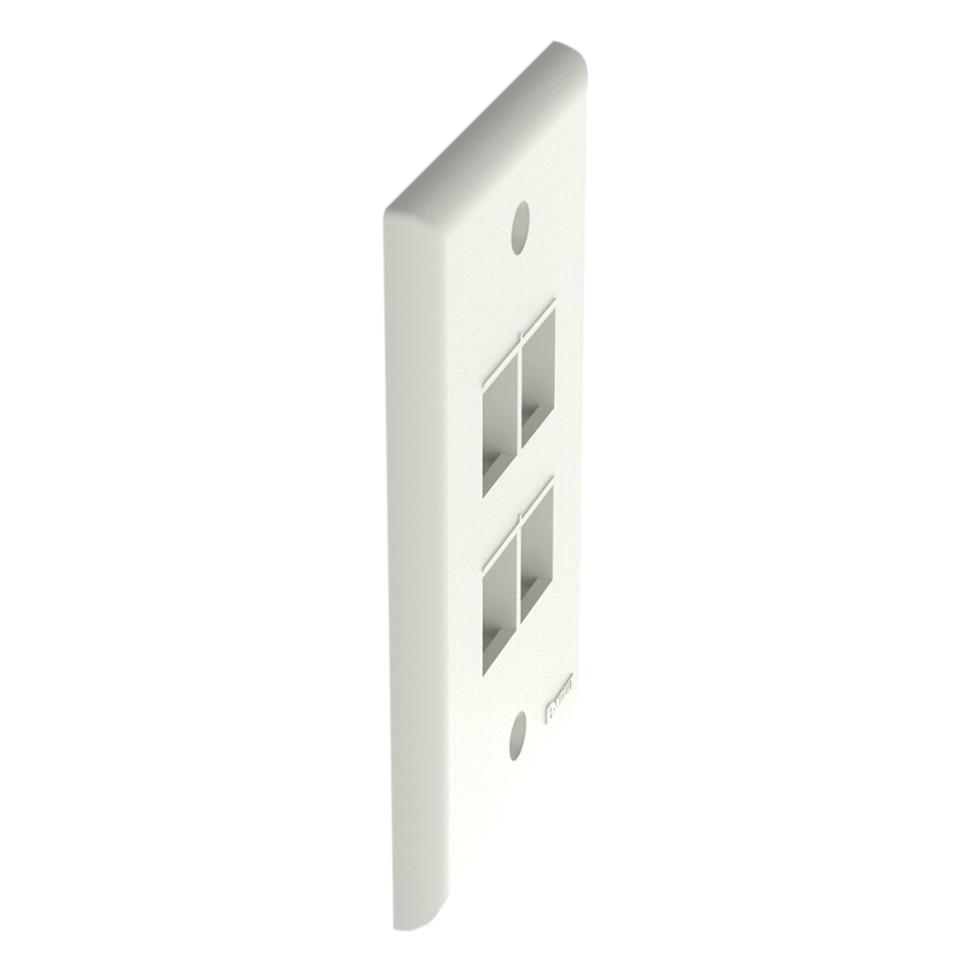 Placa de Pared Vertical / 4 Puertos Keystone / ABS / Blanco Mate / 69.8 x 114.3 mm / 2.75 x 4.5 pulg. / RoHS