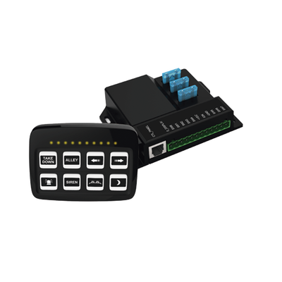 Controlador de Interruptores / 8 Canales / 3x10A y 5x0.2A / Táctil Retroiluminado / 10~24 VCD / RJ45 4 m (13.1 ft) — SIGNALPRO · SKU SP03