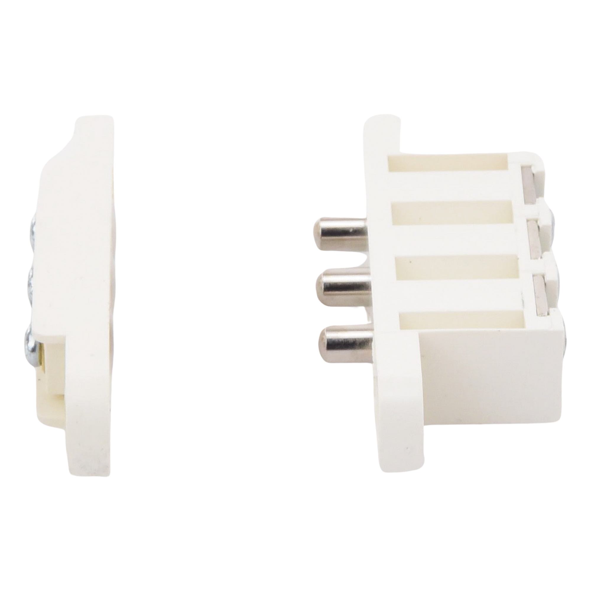 Contacto de transferencia / 3 pines / 1.5 A / 13 x 71 mm / Latón niquelado / Acabado blanco / 1/2' x 2-3/4'
