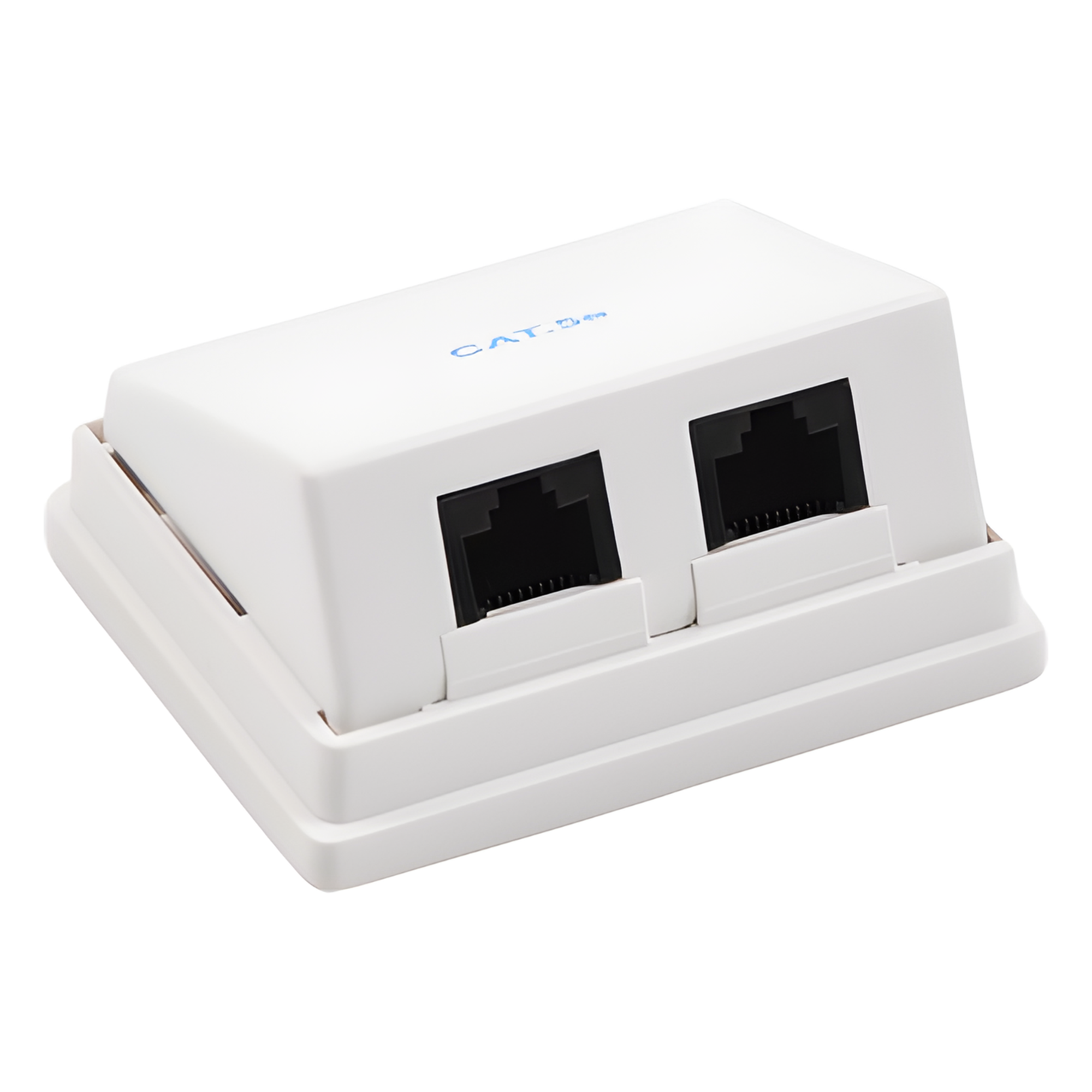 Caja de Pared Angulada / 2 Puertos Keystone / Cat5e/Clase D / UL 94V-0 / 0 a 70°C