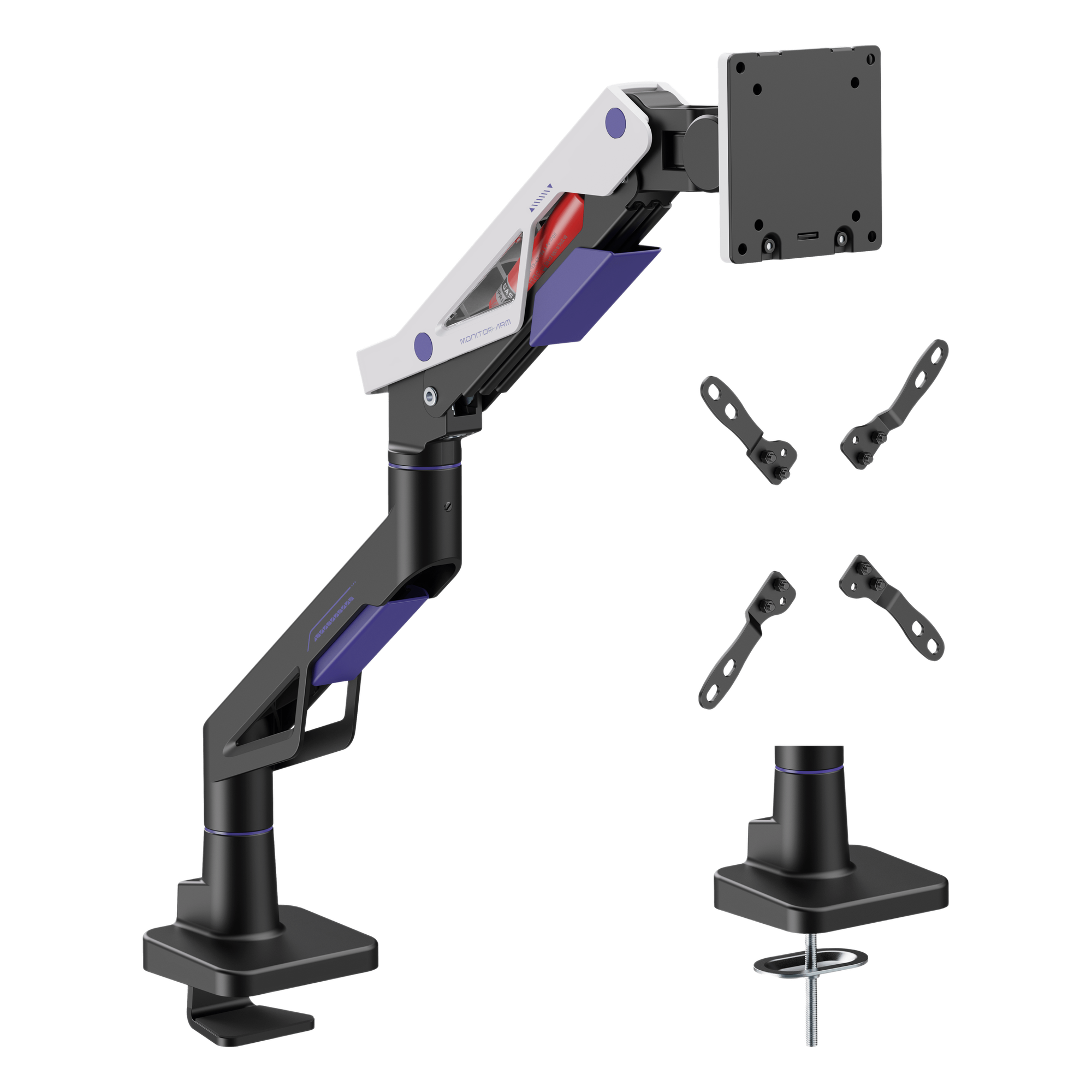 Brazo para Monitor / 24 a 57 Pulgadas / Carga 30 kg / VESA 75x75 a 200x200 / Inclinación +70° a -45° / Giro ±90°