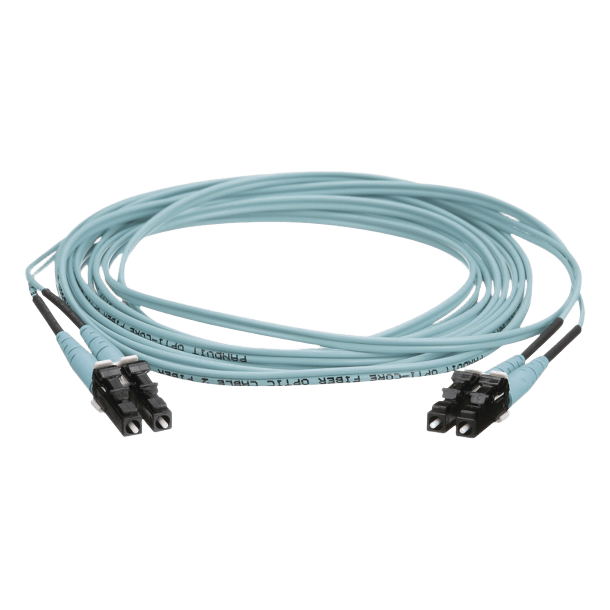 Jumper de Fibra Óptica / OM4 50/125 / LC-LC Dúplex / OFNR Riser / Aqua / 9 m (29.53 ft) — PANDUIT · SKU FZ2ERLNLNSNM009