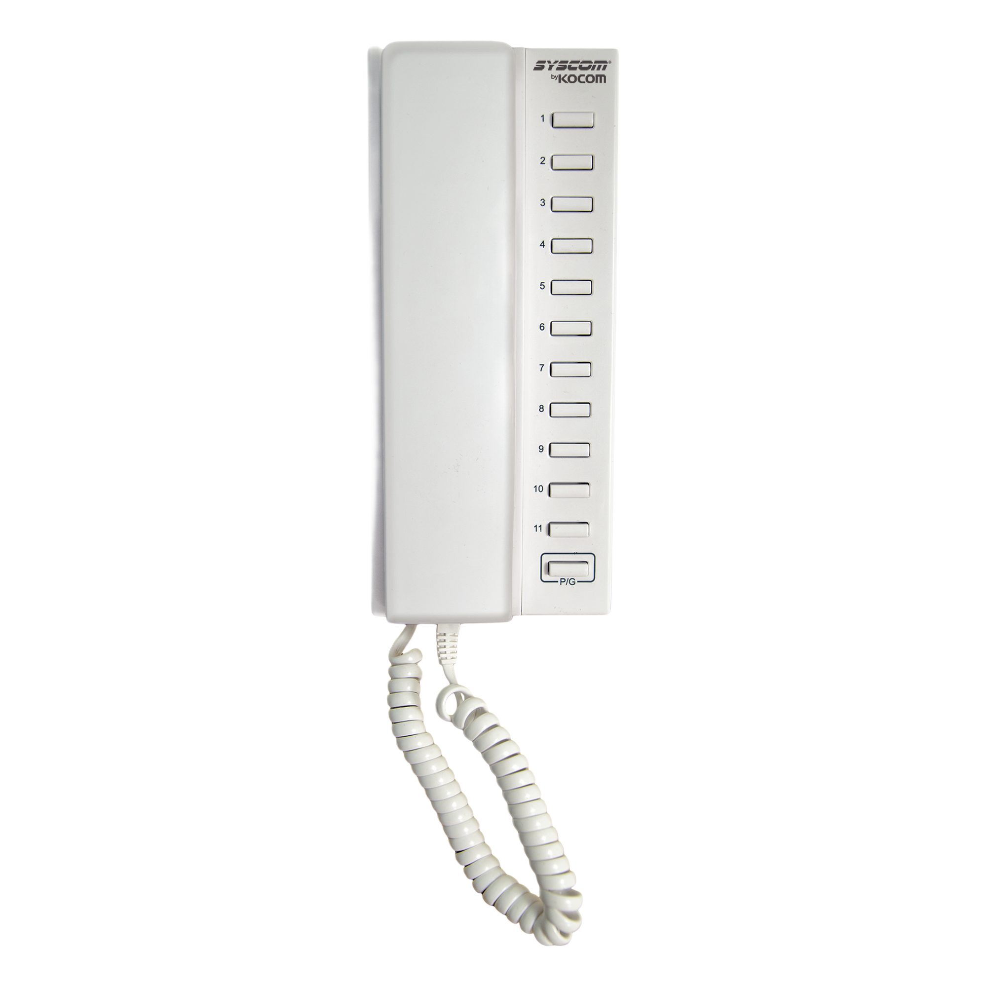 Sistema de Interfón Múltiple / Comunicación Selectiva y Grupal / 4 Cables Paralelos / Alimentación 24 VDC 1.2 A / Instalación con Cable Calibre 18 — KOCOM · SKU KIP-611-PG