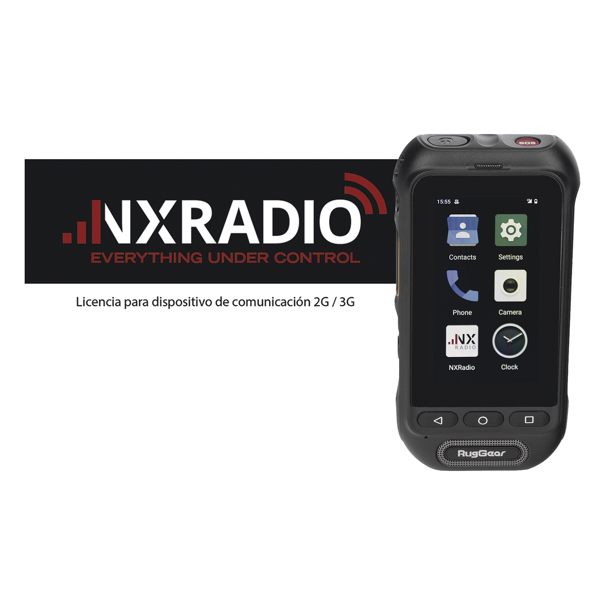 Kit Radio PTT / Android 10 Go / IP68 / MIL-STD 810H / Altavoz 105 dB / Batería 3000 mAh / 12 Meses Servicio — NXRADIO · SKU RG360-KIT