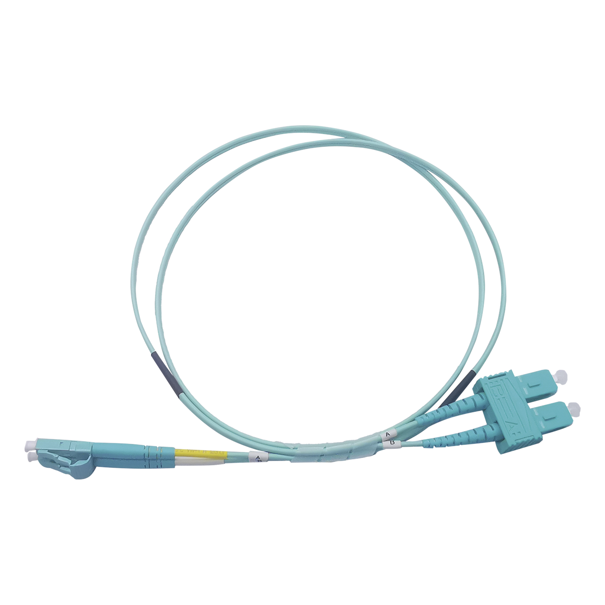 Jumper de Fibra Óptica / Multimodo OM3 50/125 / LC-SC Dúplex / OFNR Riser / 2.0 mm / 1 m (3.28 pies) — LINKEDPRO BY EPCOM · SKU LP-FOM3-LCSC-R01