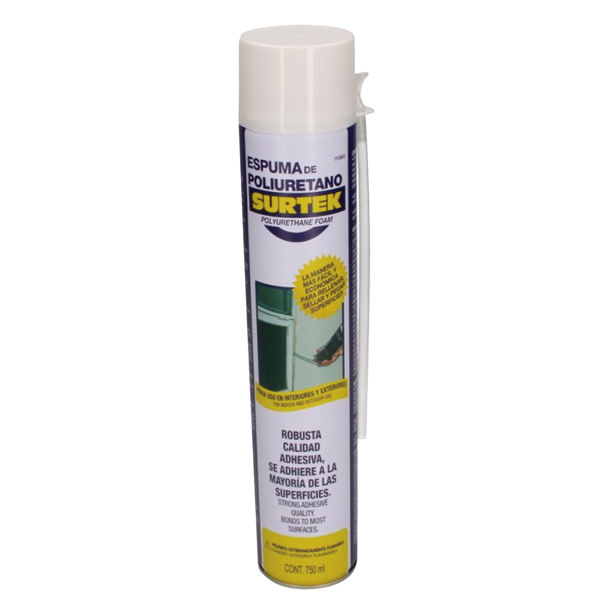 Espuma de Poliuretano / Capacidad 750 ml / Aplicación Invertida / Multiusos / NOM 018 STPS 2015 — SURTEK · SKU SYS-113-502
