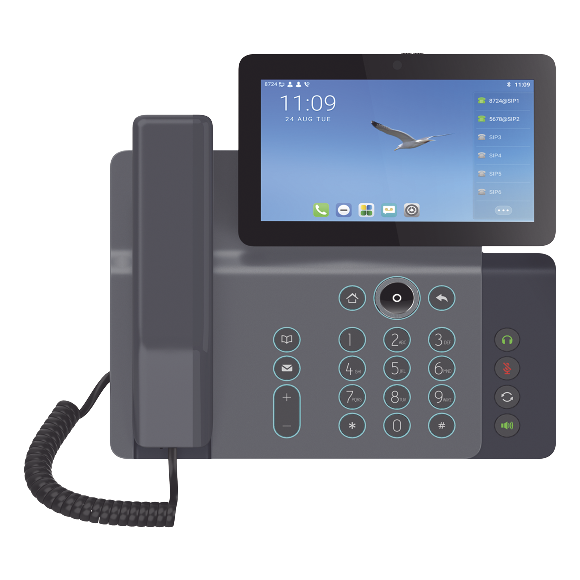 Videoteléfono IP / 20 Líneas SIP / Pantalla 7" Ajustable / Android 9.0 / Conferencia 10 Vías / Teclado Retroiluminado / PoE — FANVIL · SKU V67