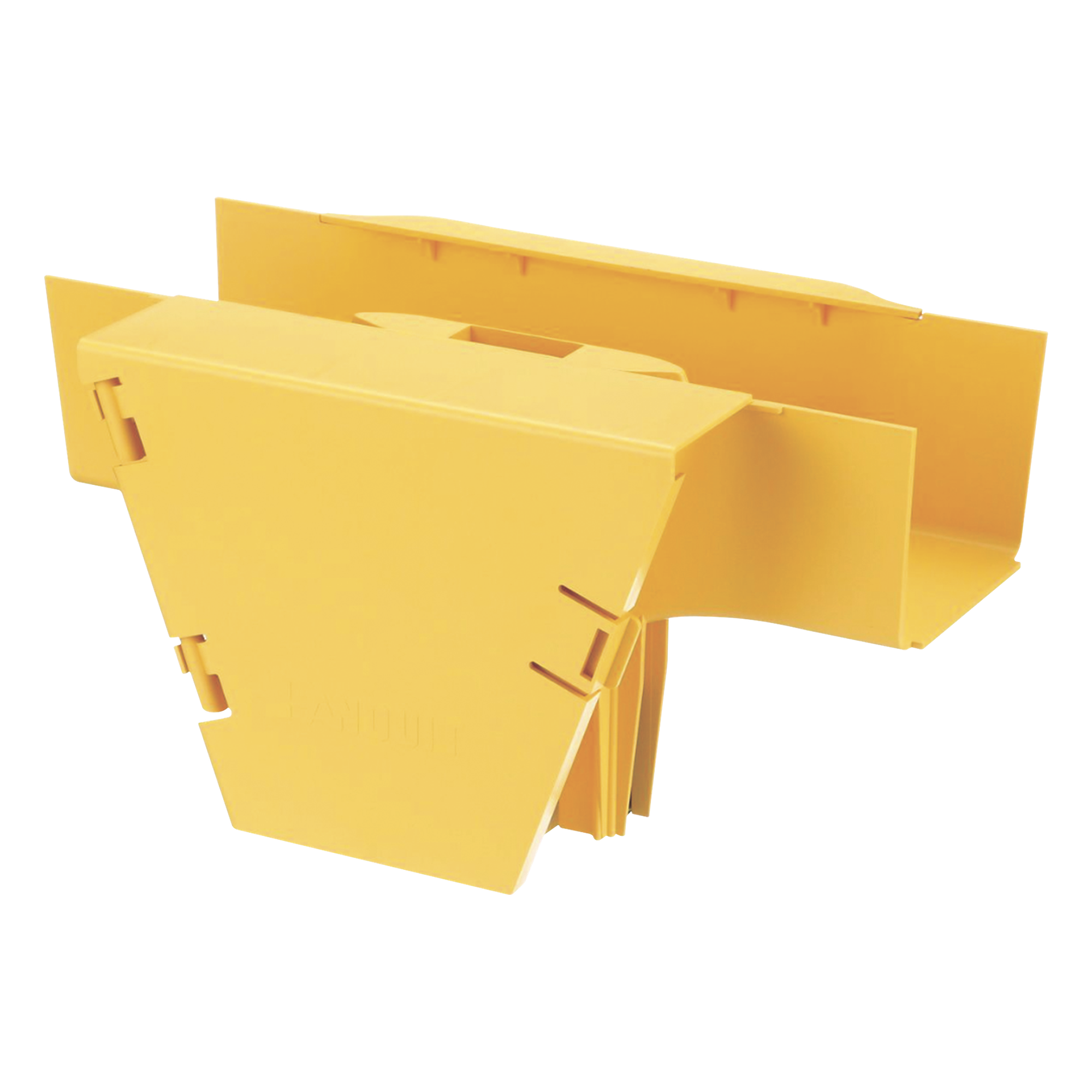 Accesorio en T para Canaleta 4x4 / Conexión Horizontal a Bajada Vertical 90° / Radio de Curvatura 50.8 mm / Tapa con Bisagras / Material ABS 94V-0 — PANDUIT · SKU FRVT4X4LYL