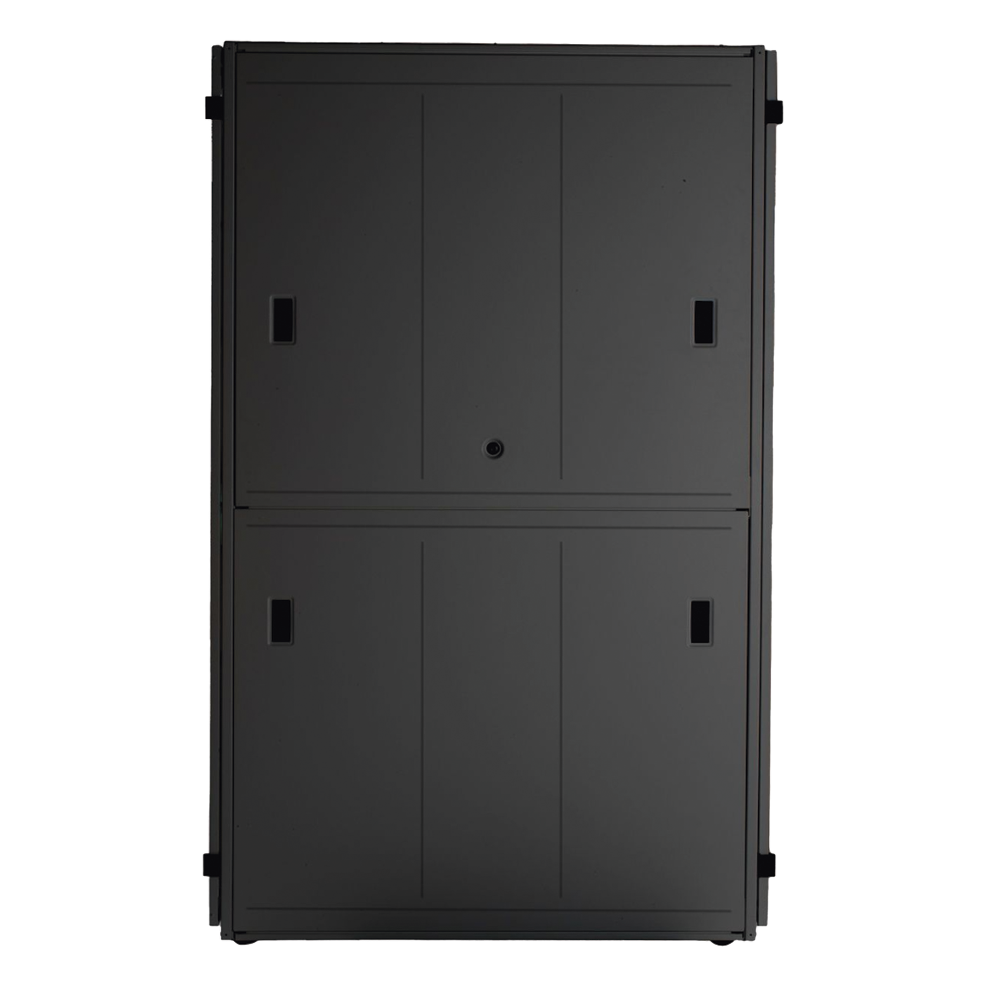 Gabinete para Centro de Datos / 48 UR / 800 mm Ancho x 1070 mm Profundidad / Puertas Perforadas 80% / Carga Estática 1588 kg / Acero Epoxi Negro