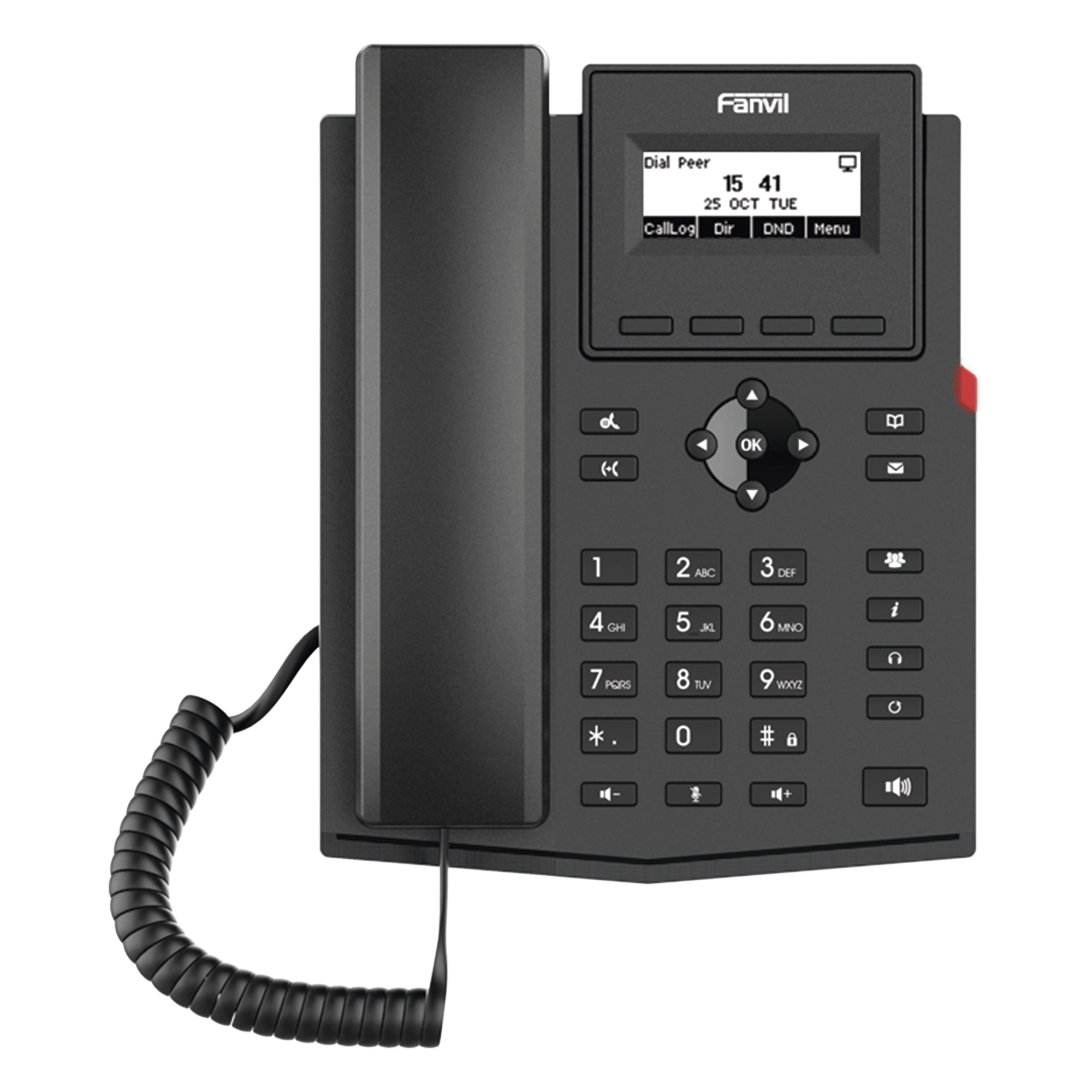 Teléfono IP / 2 Líneas SIP / Pantalla LCD 2.3" / Audio HD G.722 y Opus / Conferencia 6 Vías / PoE 802.3af / Puertos Ethernet Duales Gigabit / Soporte EHS — FANVIL · SKU X301G