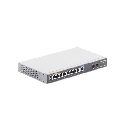 Router Gigabit VPN / Balanceador de cargas / 60,000 sesiones NAT /  9 puertos 10/100/1000 Mbps + 2 puertos SFP (WAN/LAN) / 1 puerto entrada PoE(af/at) / 2 puertos salida PoE (af/at) / Compatible con GWN Cloud.